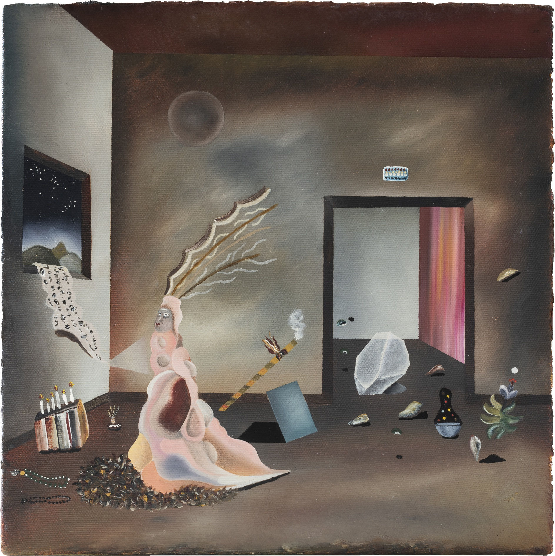 Rebecca Sharp Just Give Me a Moment, 2023 Oil on canvas 10 x 10 in 25.4 x 25.4 cm