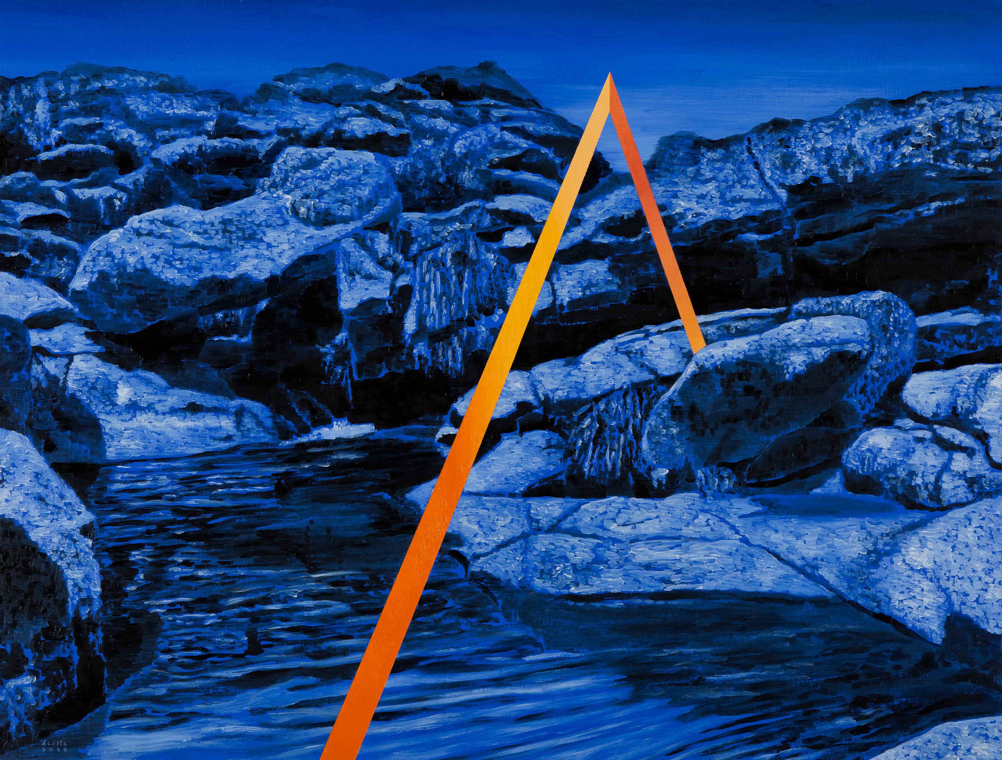 Marcos Acosta Blue Night VII, 2022 Oil on canvas 19 3/4 x 25 5/8 in 50 x 65 cm