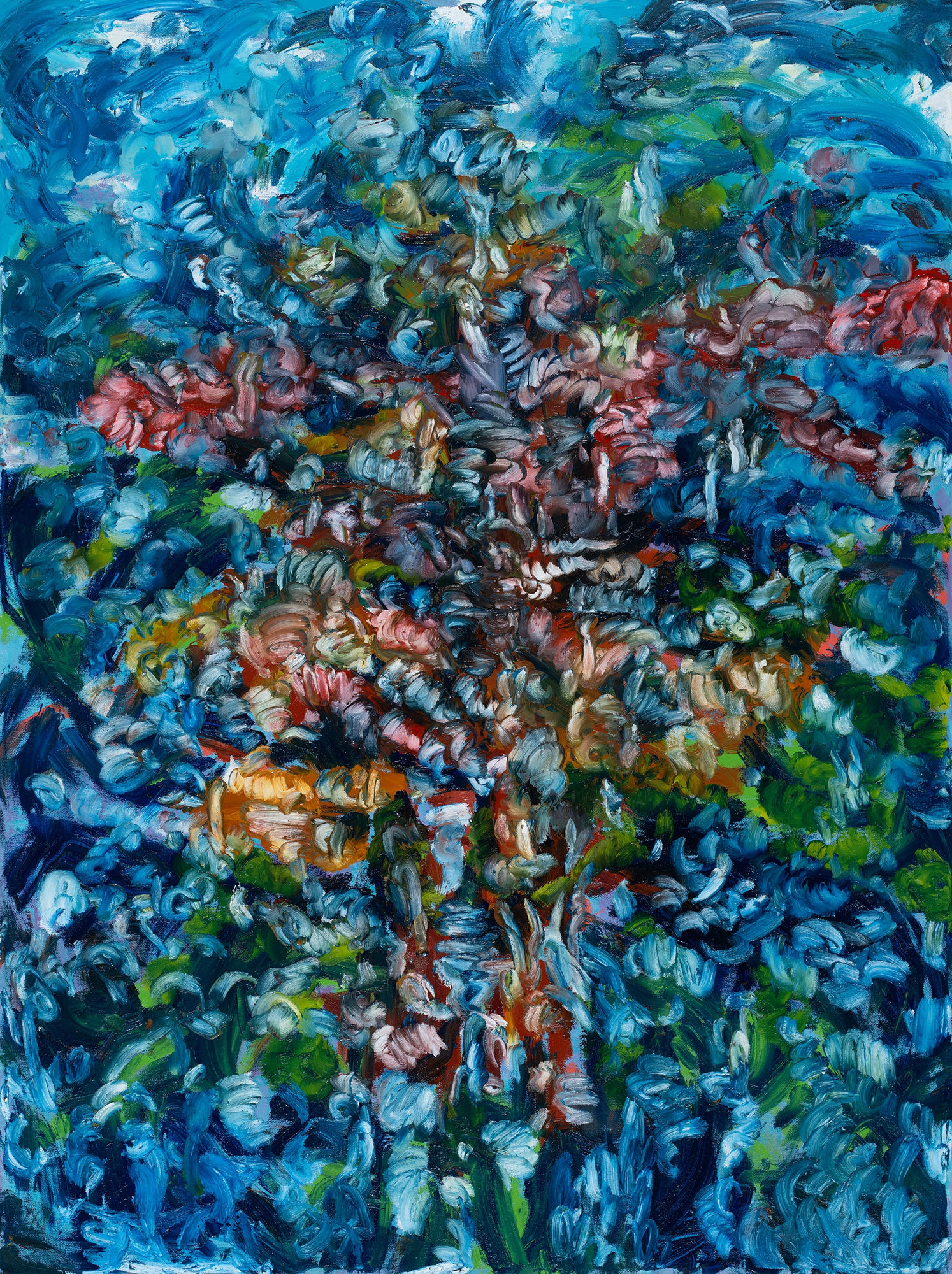 Michael De Feo Meandrina, 2023 Acrylic, oil, and oil stick on canvas 40 x 30 in 101.6 x 76.2 cm