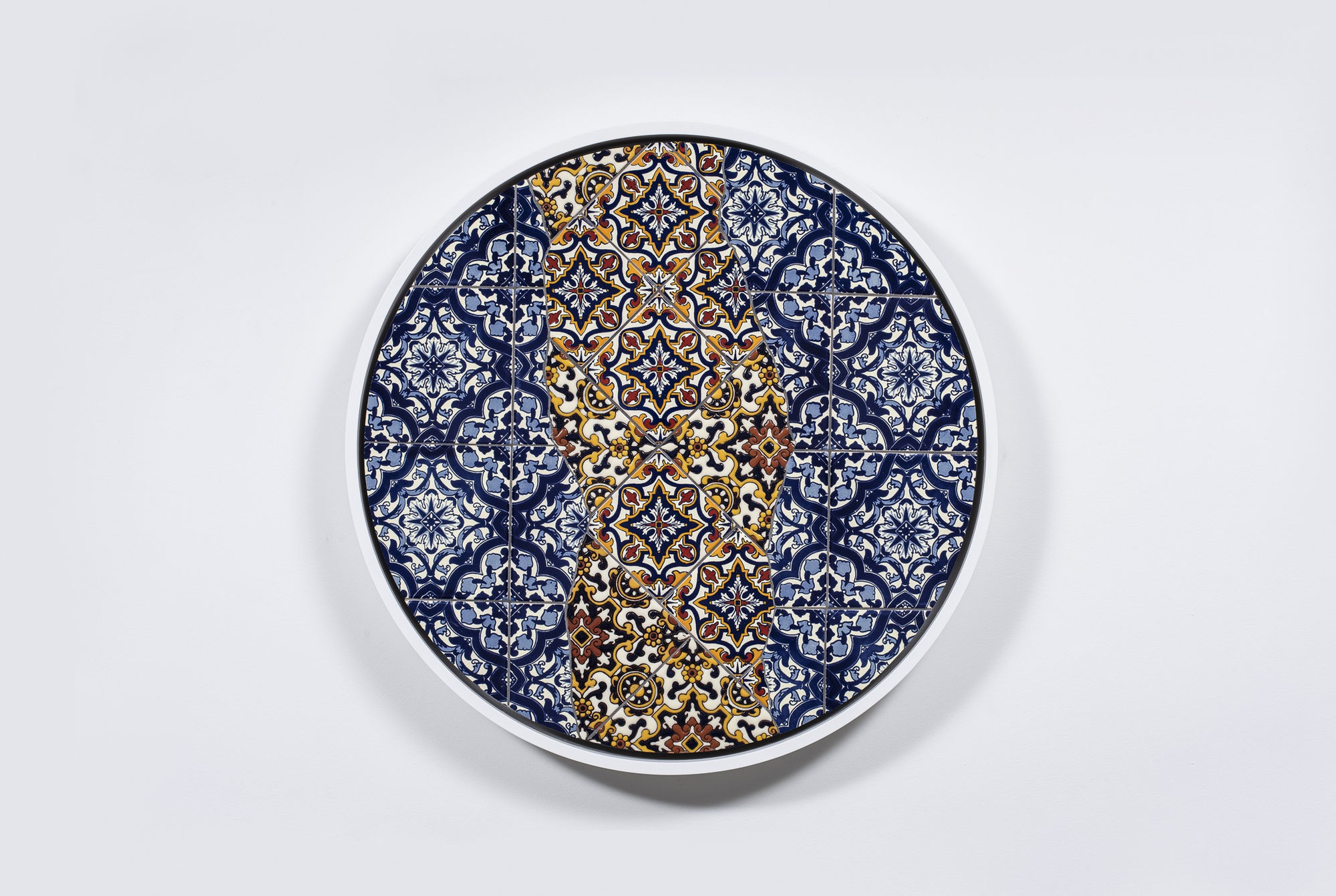 Carlos Rol&oacute;n Azulejo (Uno), 2021 Glazed porcelain on wedi board mounted on aluminum panel 24 in