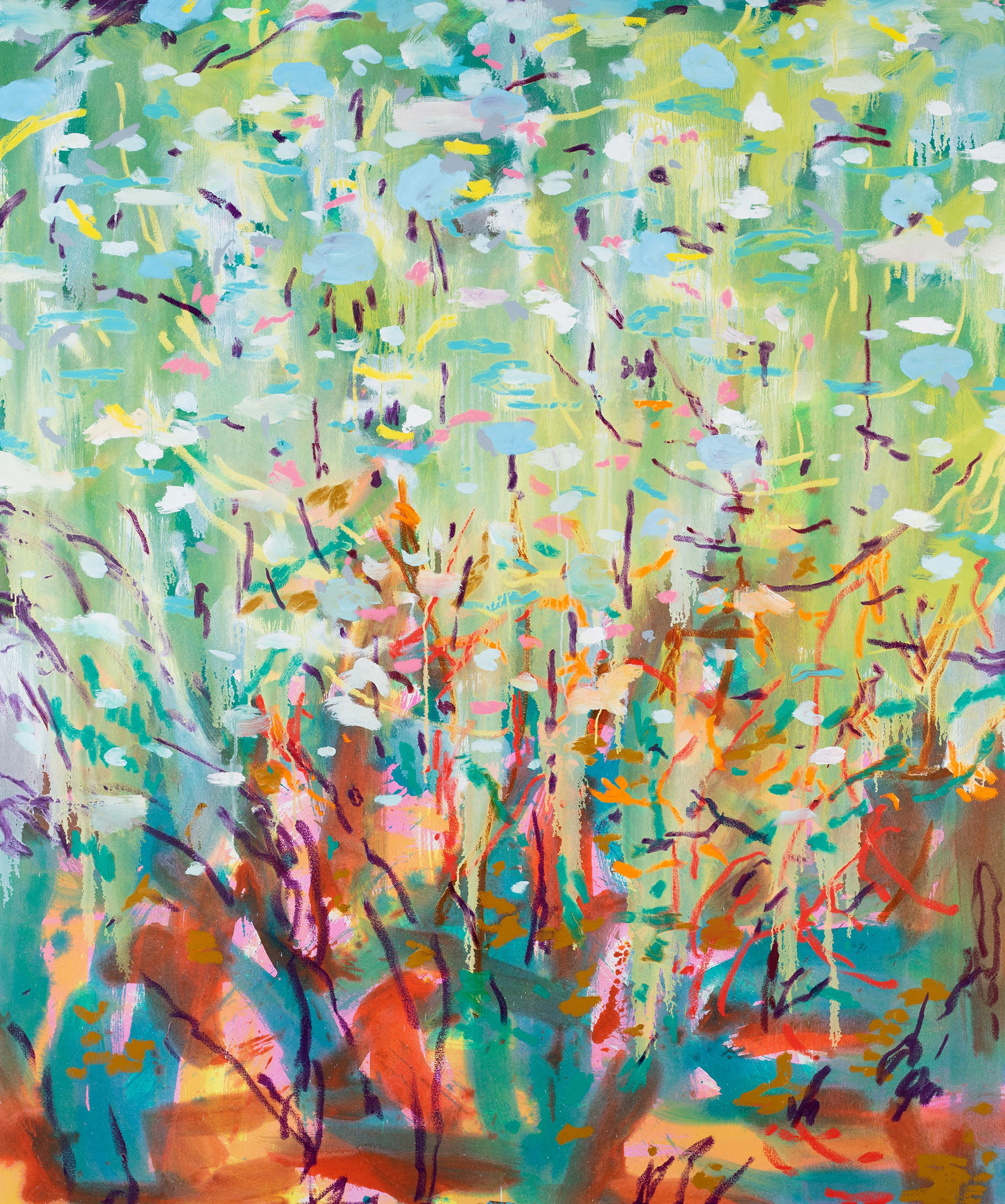 Michael De Feo Paso del Cedral, 2023 Acrylic, oil, and oil stick on canvas 72 x 60 in 182.9 x 152.4 cm