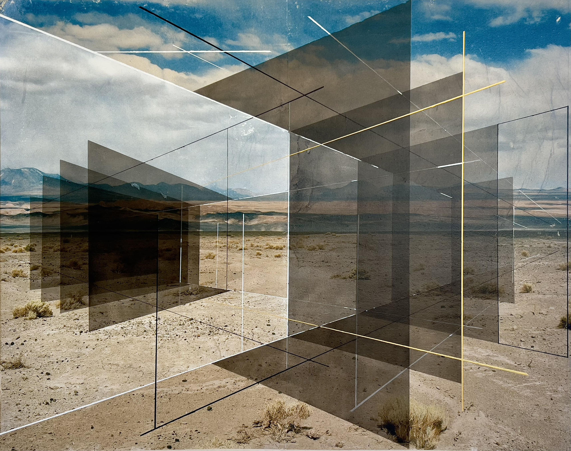 RODRIGO VALENZUELA New Land C010, 2024 Toner and Acrylic on canvas Interior: 47 1/2 x 60 1/2 in Exterior: 54 1/2 x 68 3/4 in