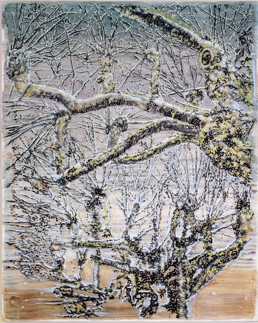 Ena Swansea pollarded trees, 2024 Oil on canvas 60 x 48 in 152.4 x 121.9 cm