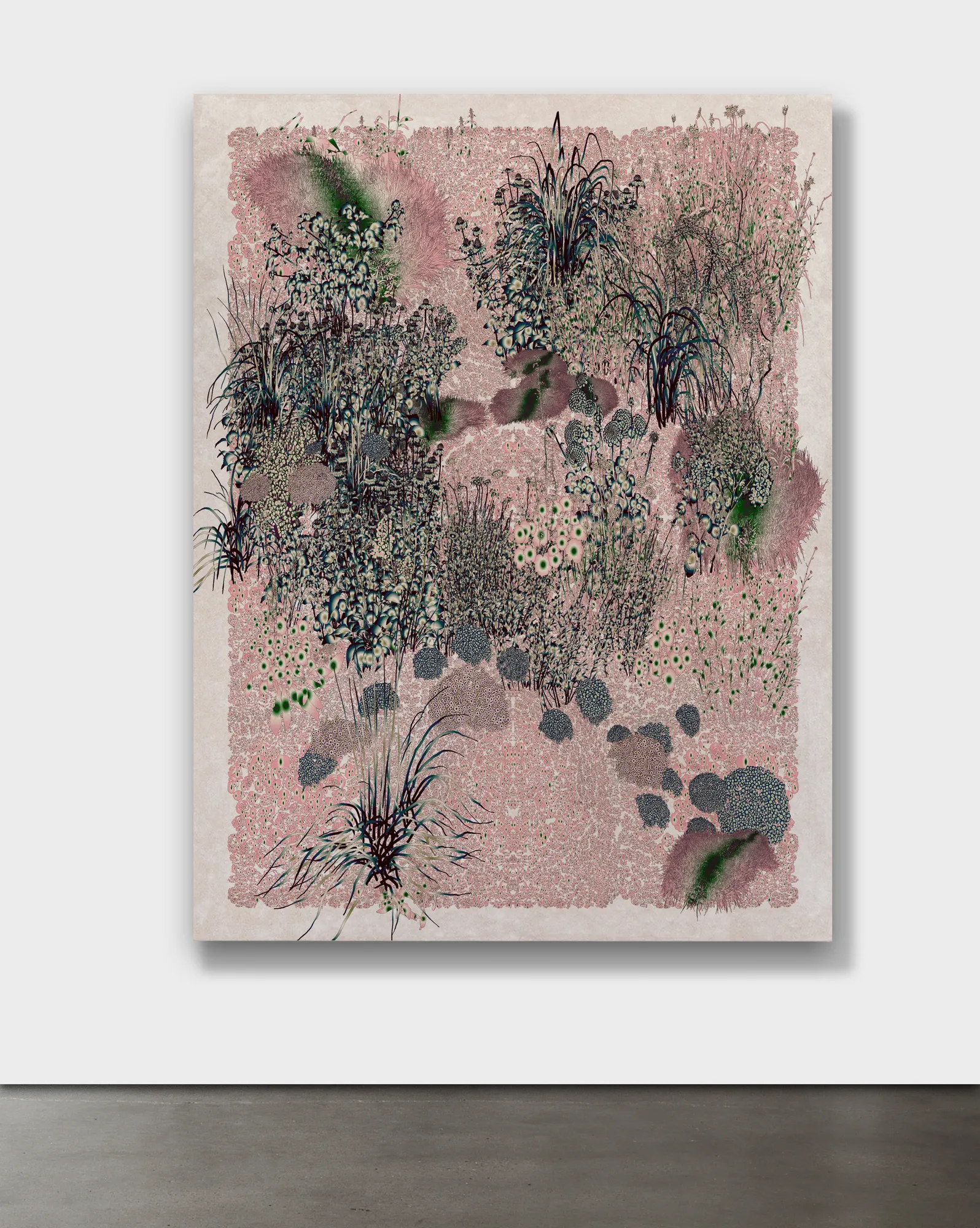 Andy Millner Pink Thrum, 2025 Pigment ink drawing on mulberry paper 72 x 54 in 182.9 x 137.2 cm
