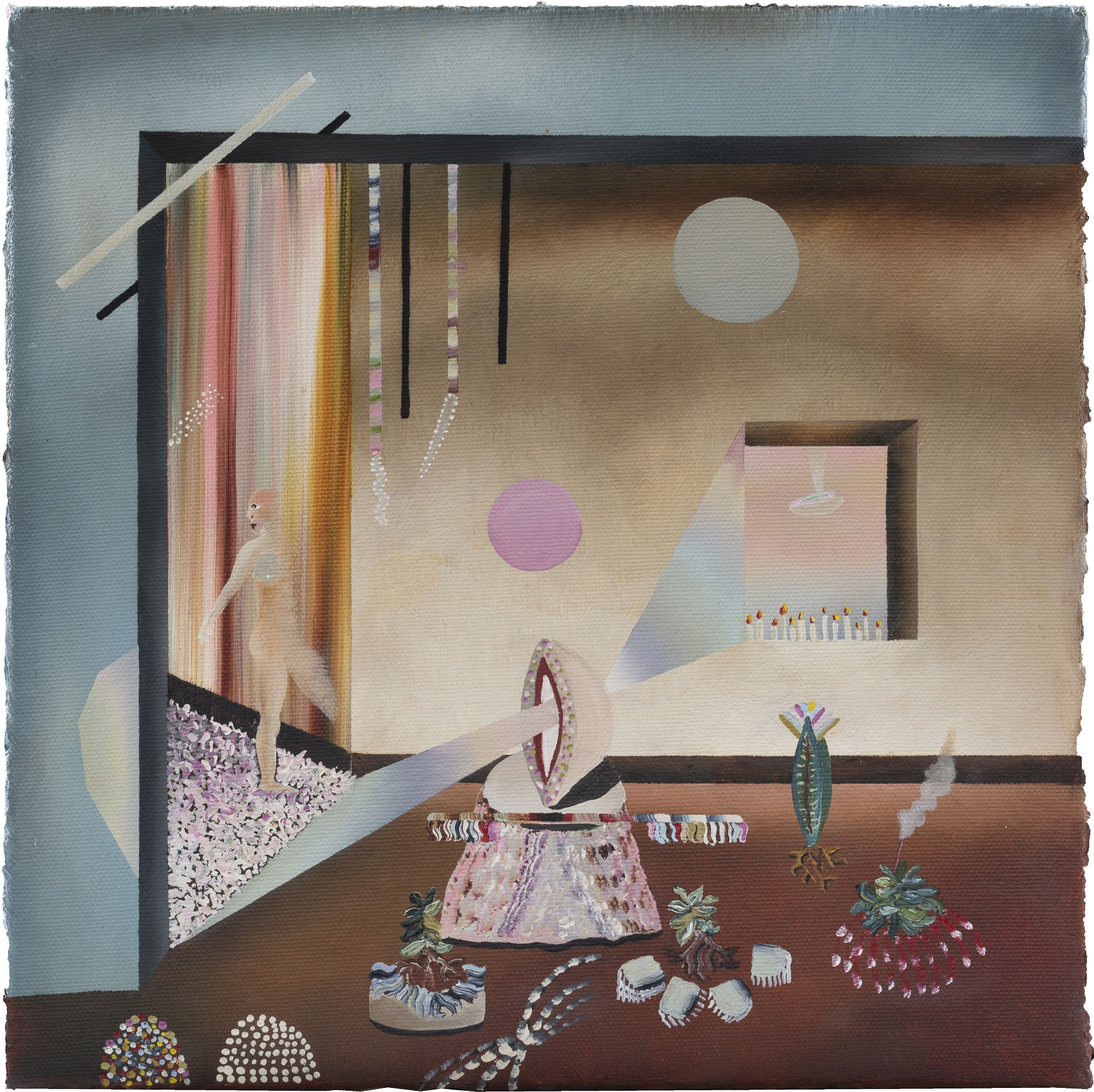 Rebecca Sharp Wise Ecstatic Polycule, 2023 Oil on Canvas 9 7/8 x 9 7/8 in 25.1 x 25.1 cm