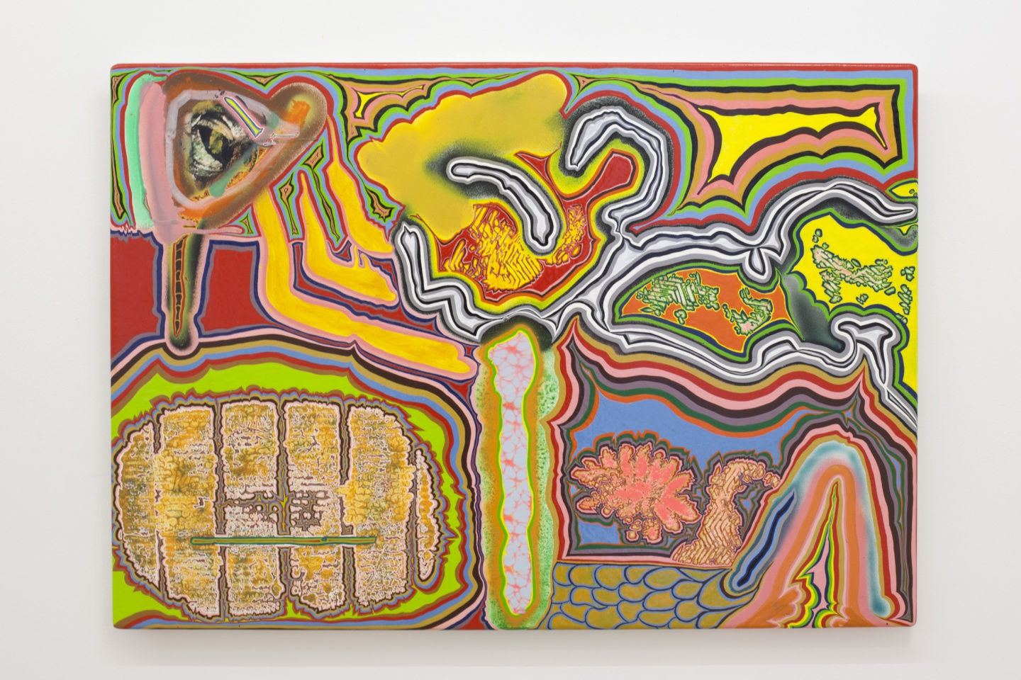 Eintóla marglita, 2015 Blönduð tækni á fundinn við / Mixed media on found wood 54 x 76 cm (21 1/4 x 29 7/8 in.) DÖH0027