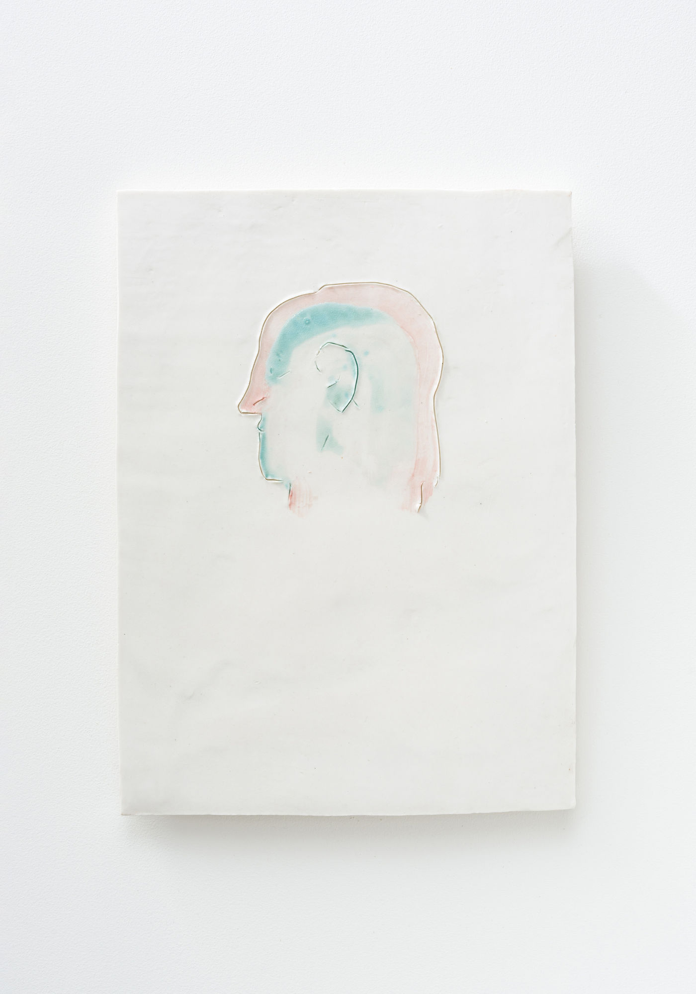 エトルリア文化シリーズ c-I/ Etruscans Series c-I 2022, 信楽透土、釉薬、銀箔/ Ceramic, glaze, silver leaf H0.5 × W39 × D29.7 cm