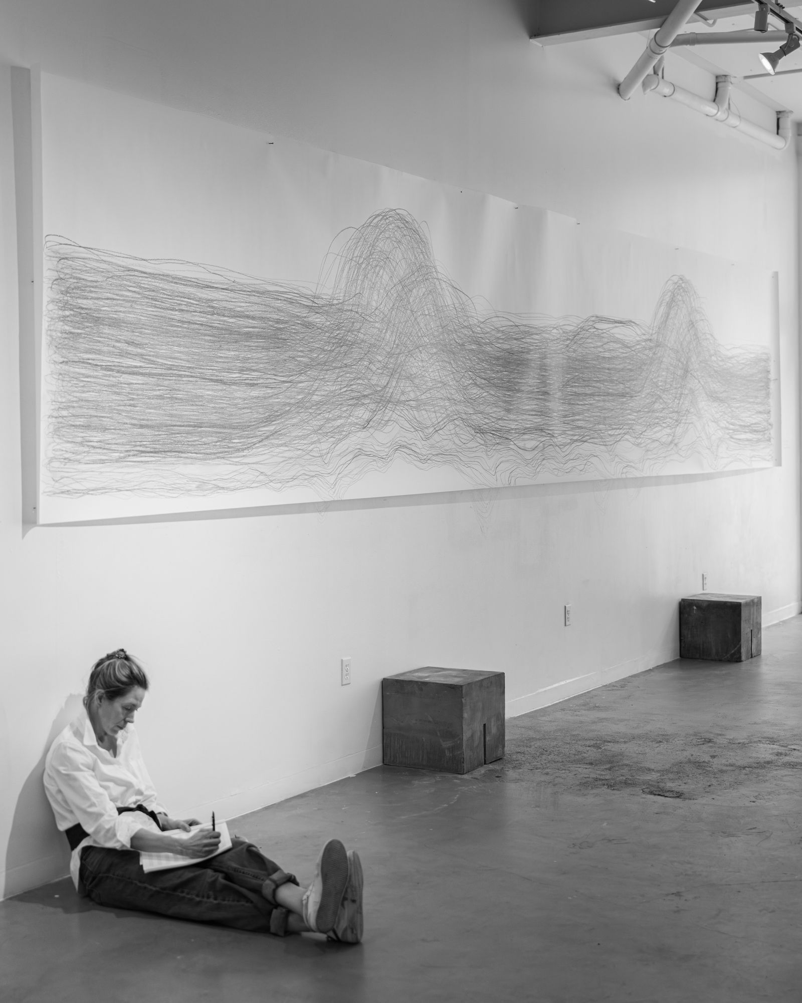 Artist Portrait, Line Drawing, at Intervals of Jupiter I Weight of Things, NOLA, 2023