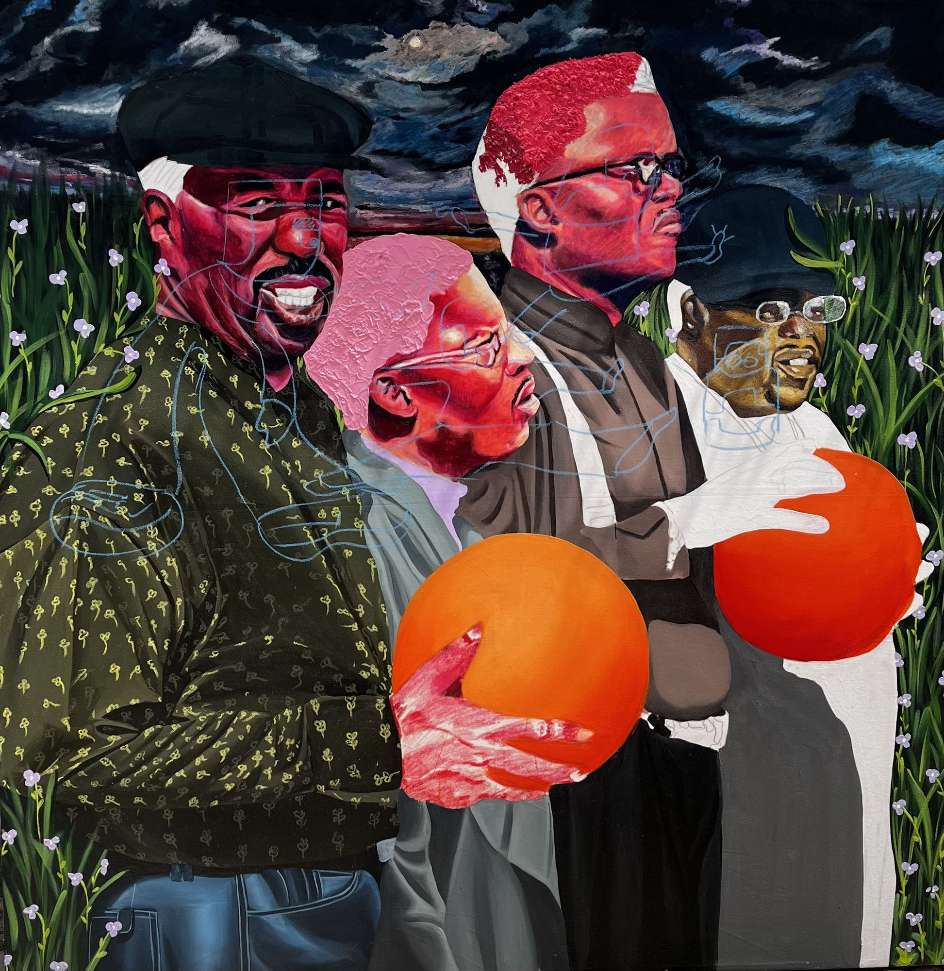 Steve Harvey And Friends 2024 180" x 180" Oil and Acrylic on Canvas