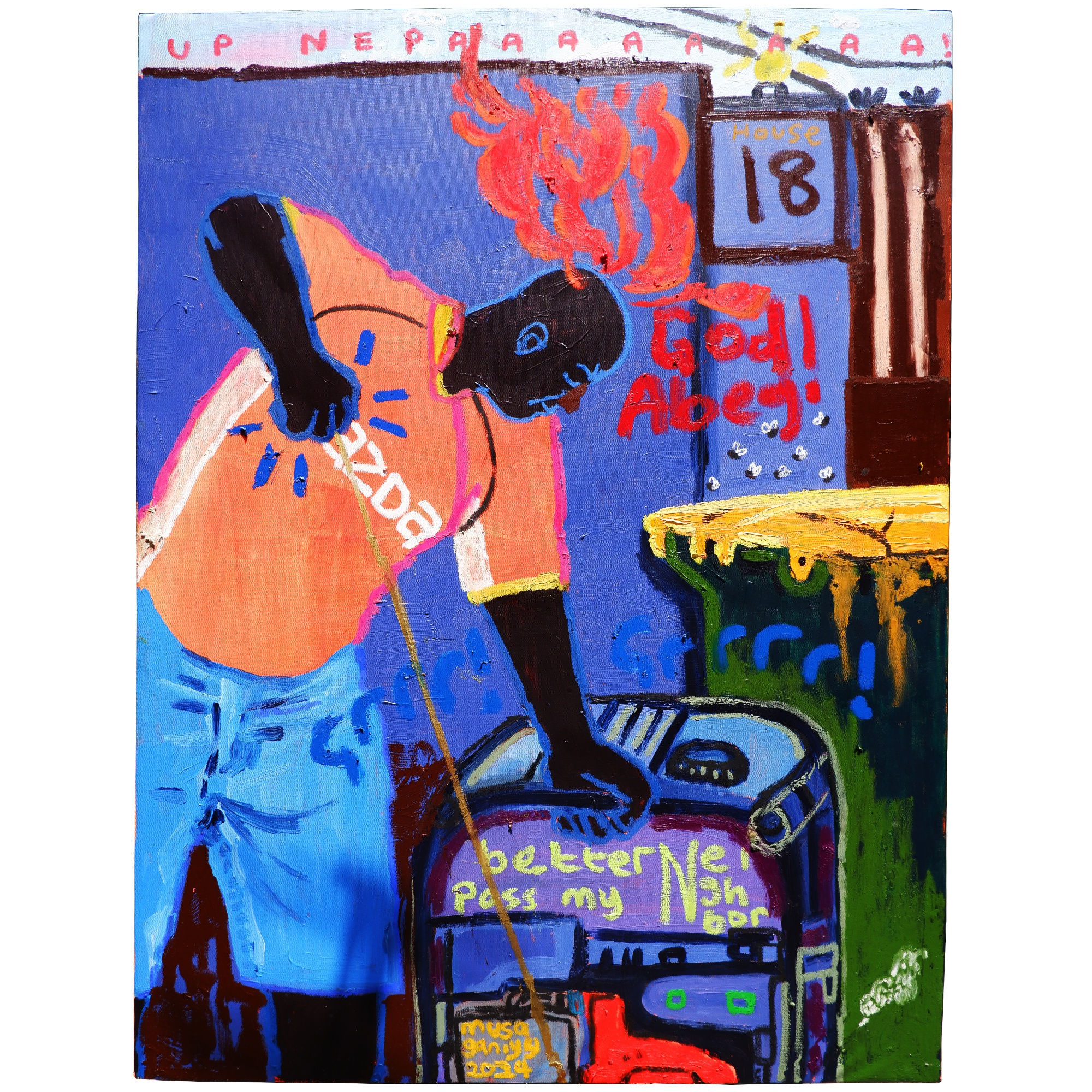 DRAG THE GENAcrylic and Oil sticks on canvas120x90cm2024