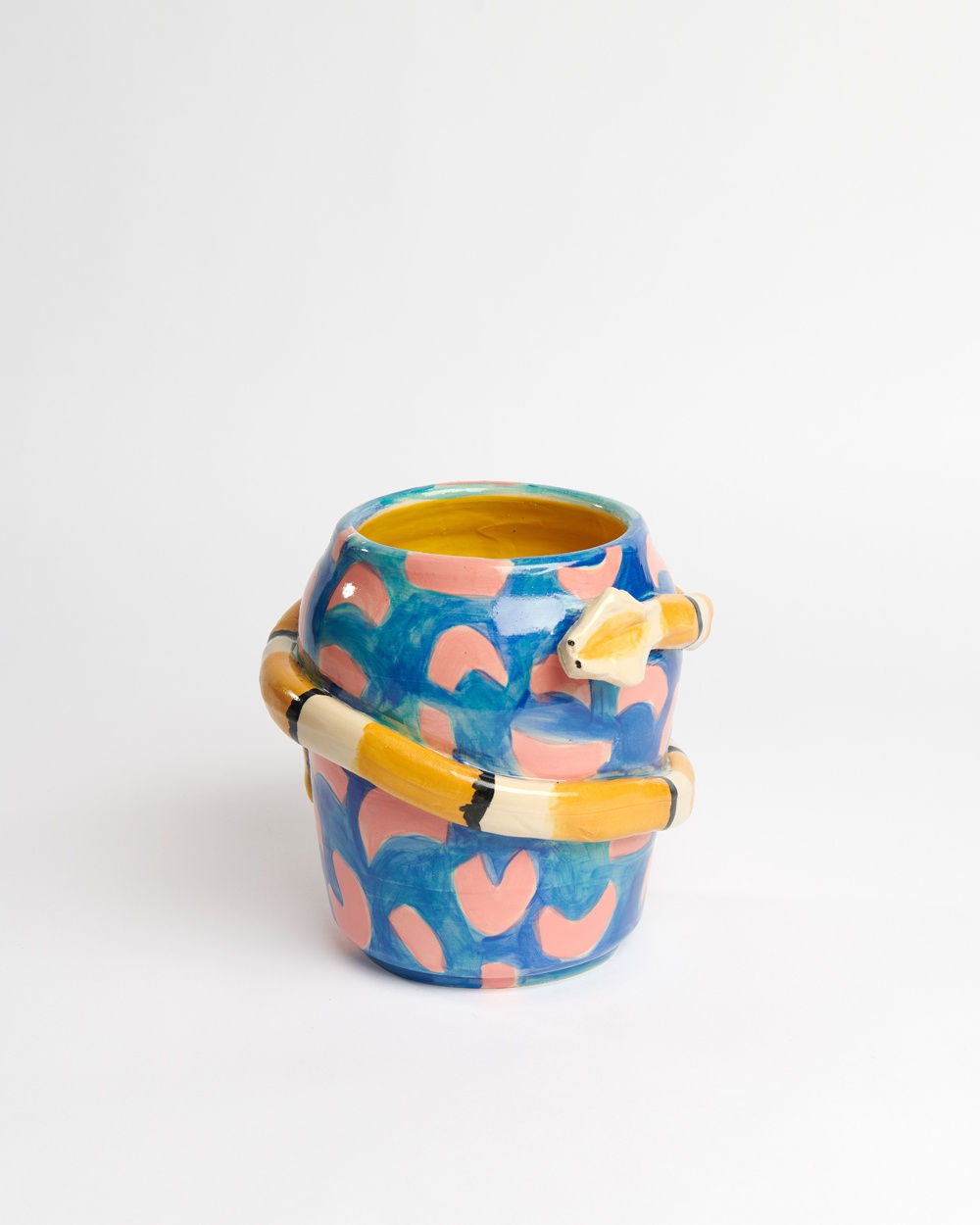 Anna Valdez, Blue Vase with Striped Snake V2, 2020