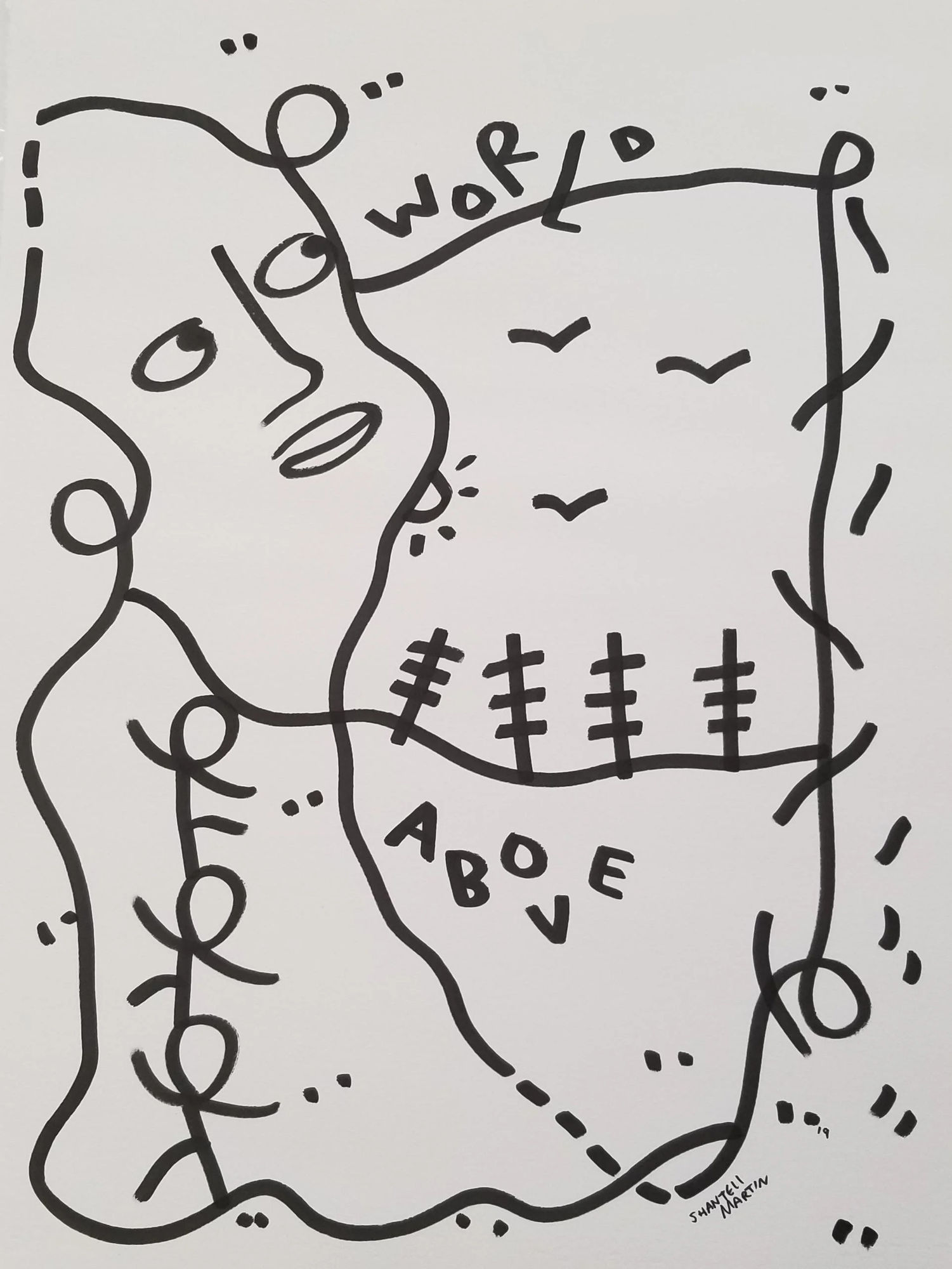 Shantell Martin, WORLD ABOVE, 2019