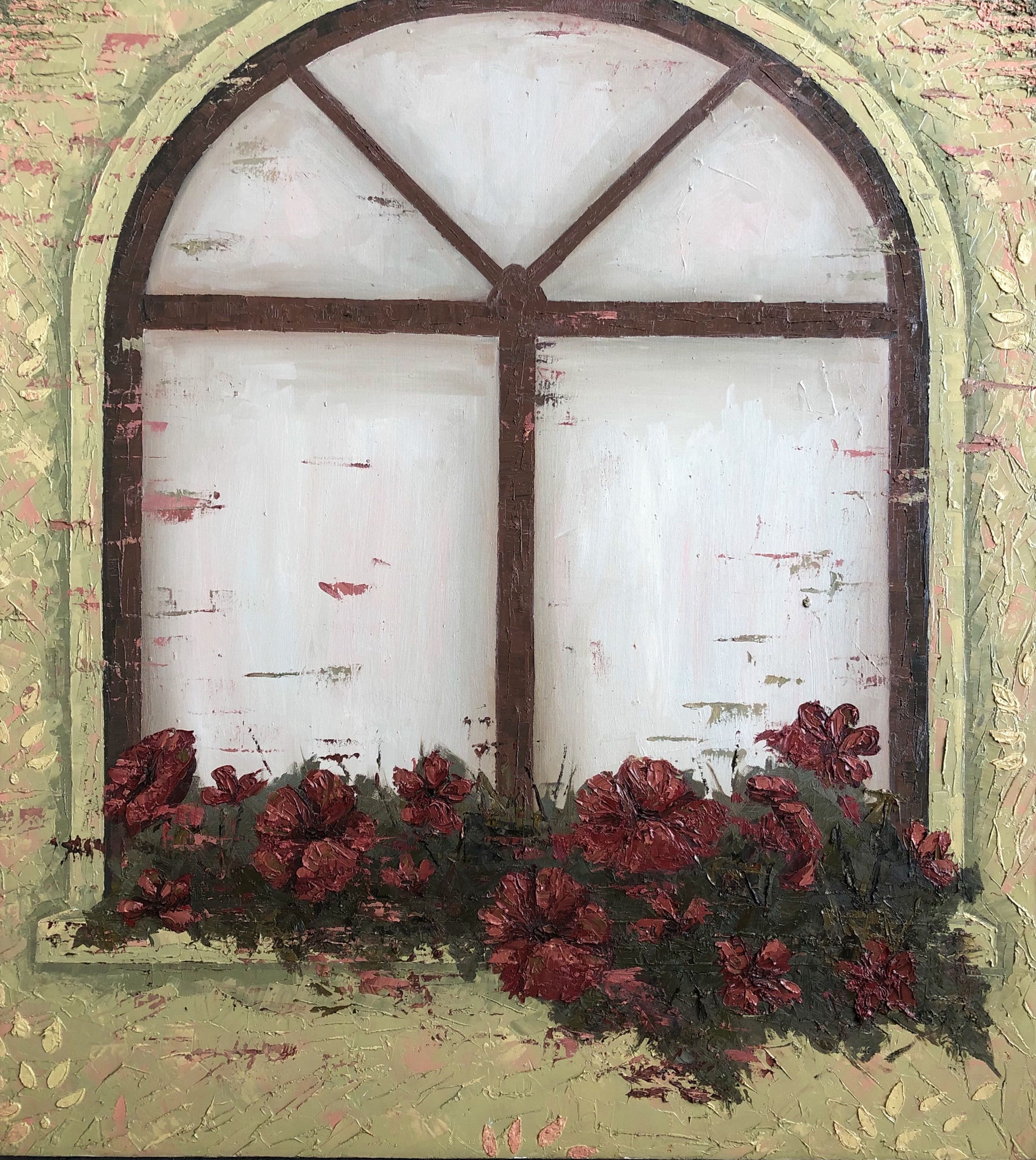 Through the looking glass Oil on canvas 38 x 42 inches 2020