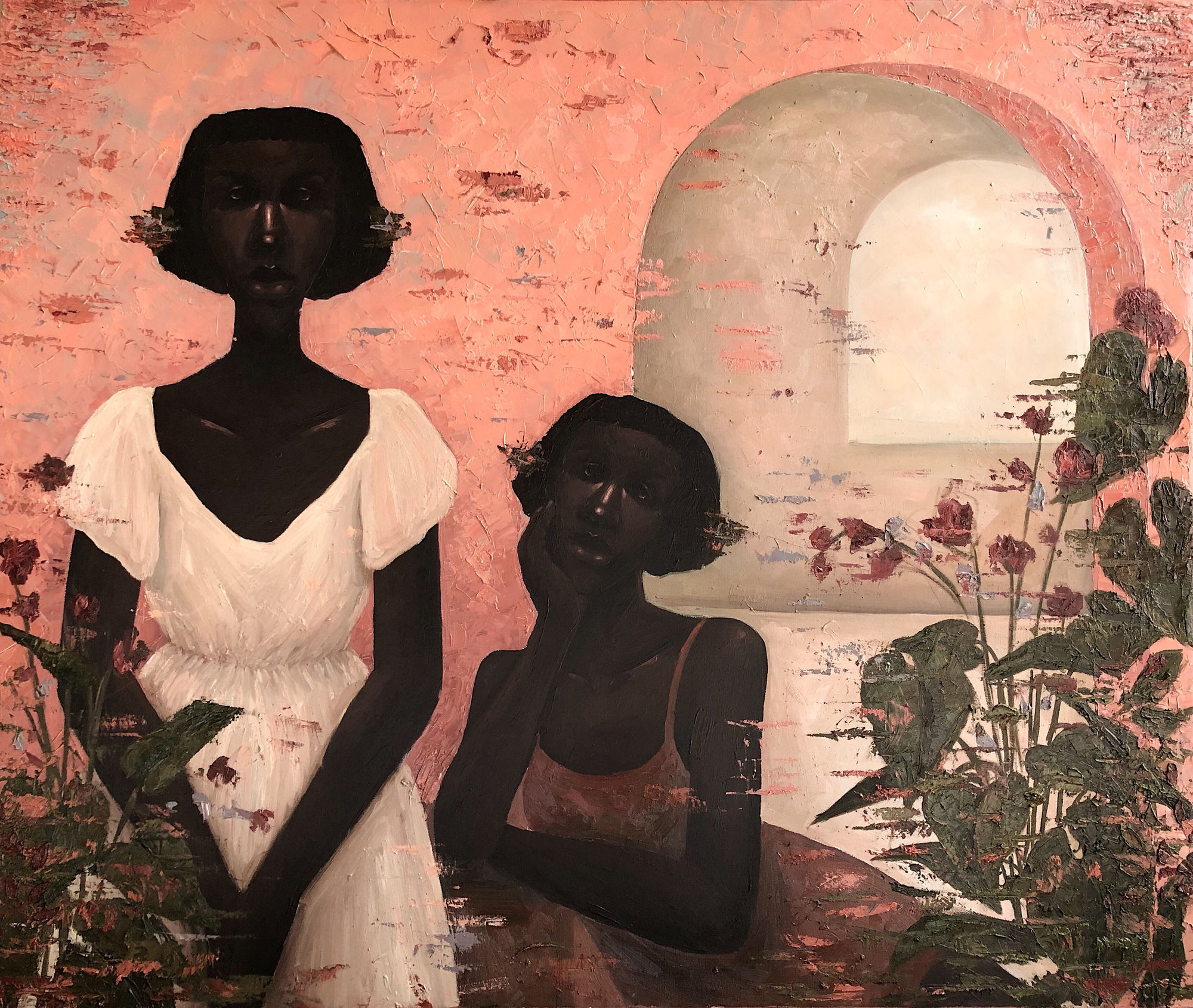 Dreamscapes and Escape II Oil and acrylic on canvas 50 x 42 inches 2020