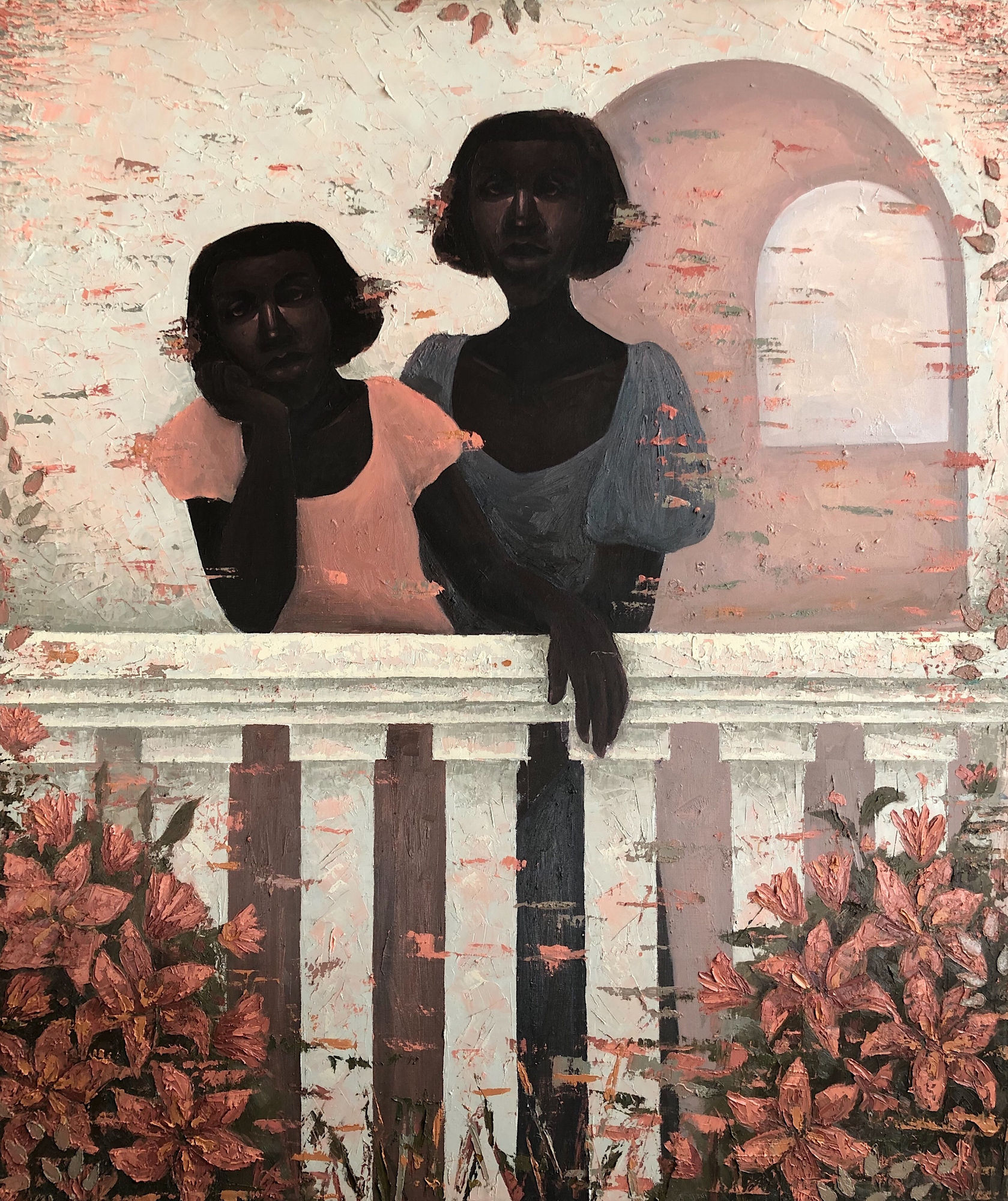 When You Learn To Breathe Oil and acrylic on canvas 42 x 50 inches 2020