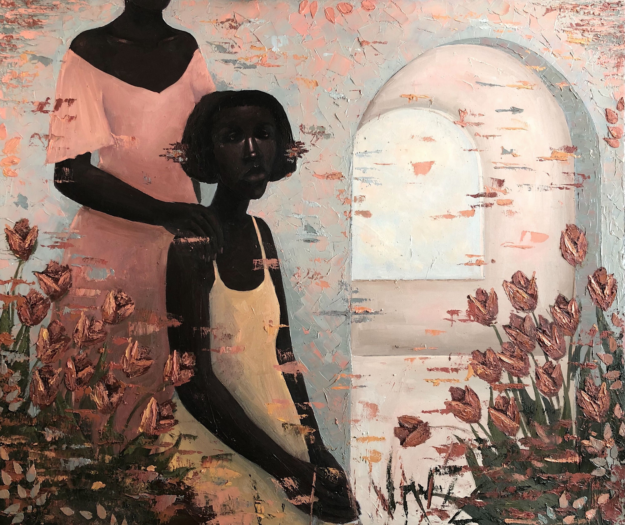 Dreamscapes And Escape Oil and acrylic on canvas 50 x 42 inches 2020