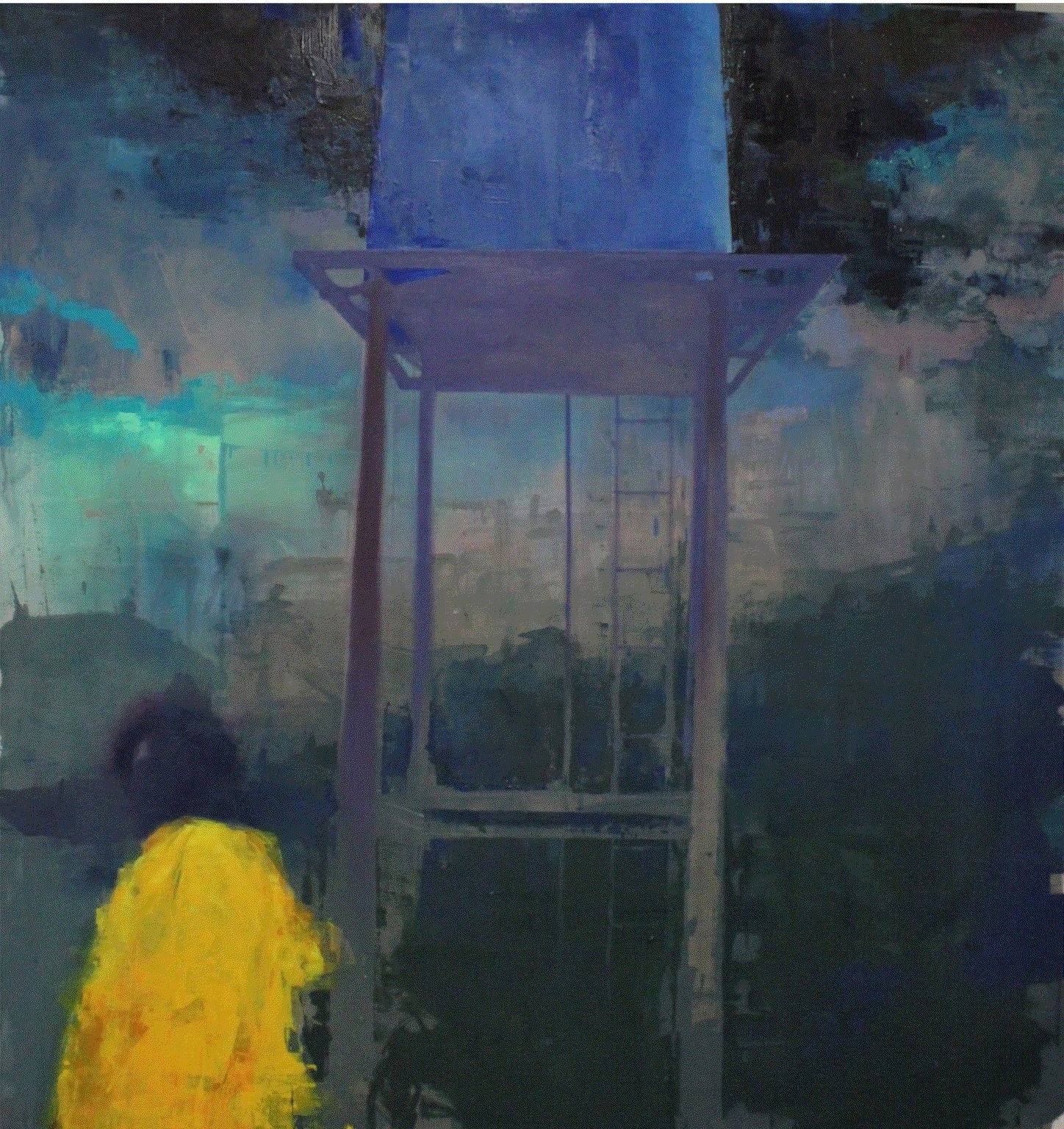 Austin Uzor Dusty Clouds Oil on canvas 84 x 72.I inches 2019