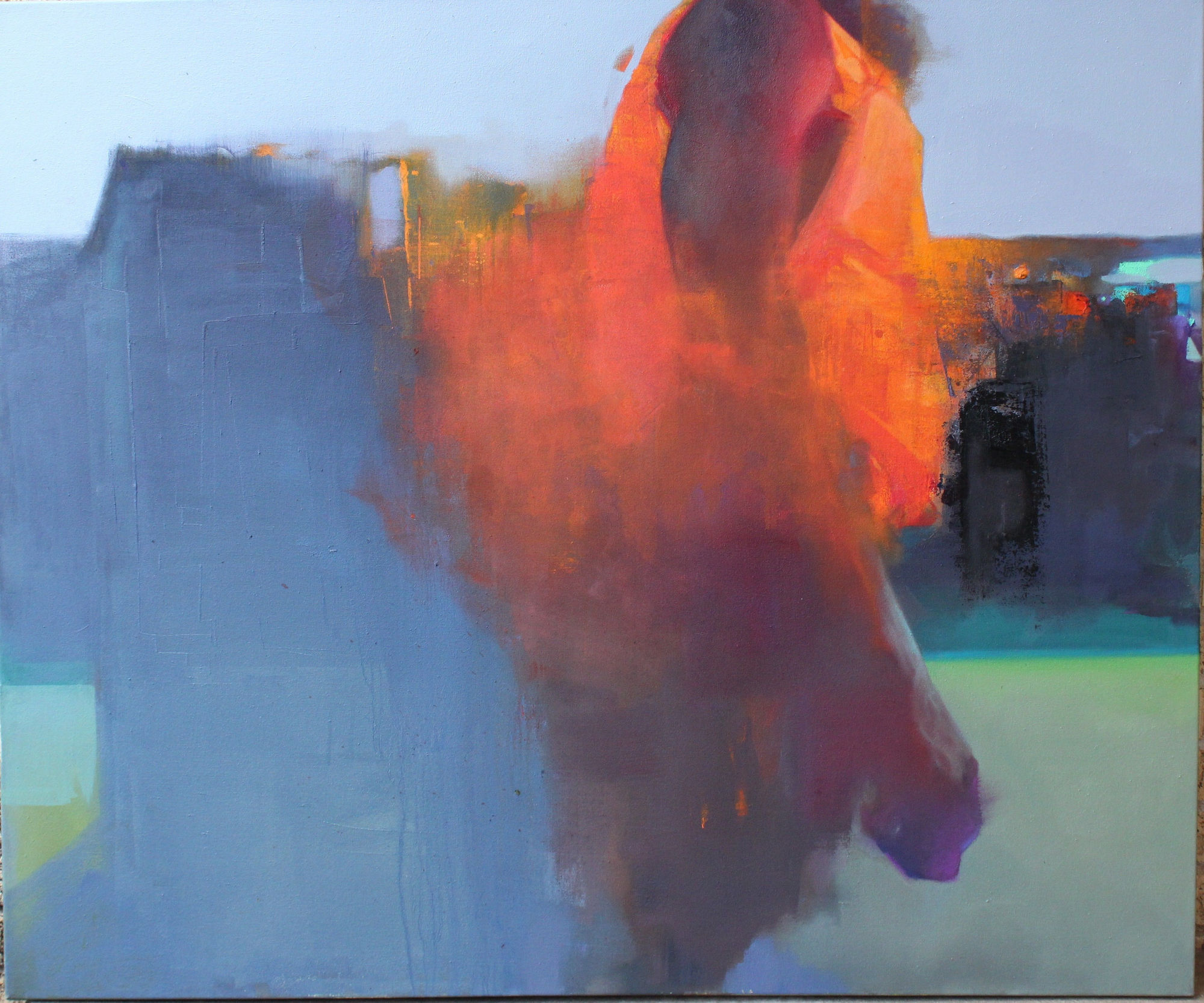 Austin Uzor Native Of The Sun Oil on canvas 48 x 42 inches 2019