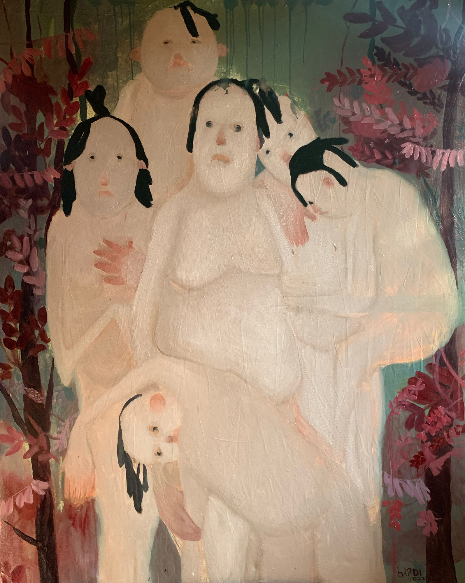 TOFO BARDI I MET CORDELIA OUTSIDE THIS DARK WORLD OIL ON CANVAS 48 X 48 INCHES 2022