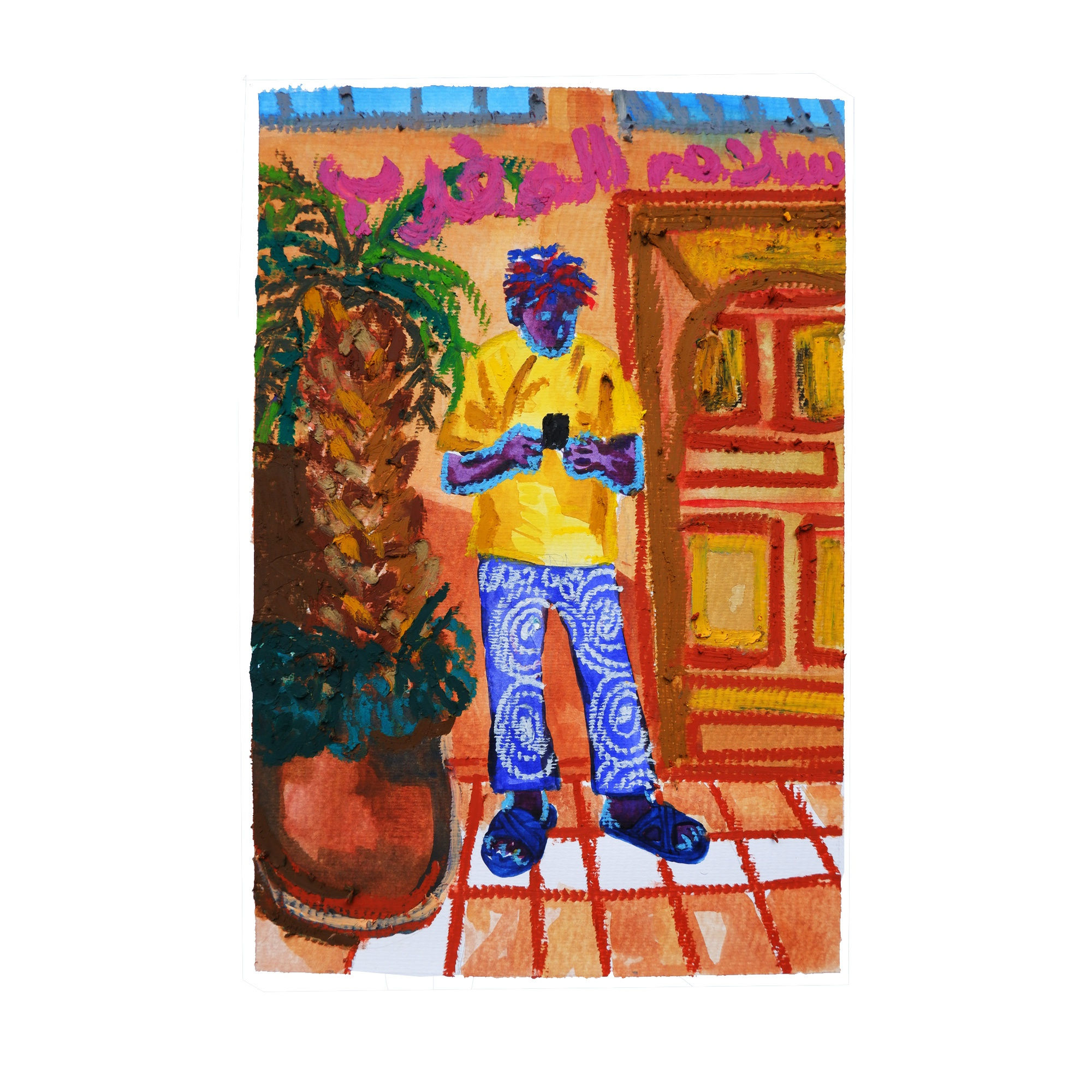 MUSA GANIYY ANTHONY IN MARRAKESH MIXED MEDIA ON PAPER 16.5 X 11.6 INCHES 2021