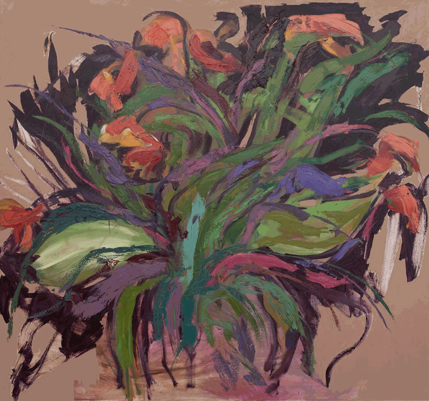 'Before Sleep,' 54 x 58, Oil and oil pastel on canvas, 2022