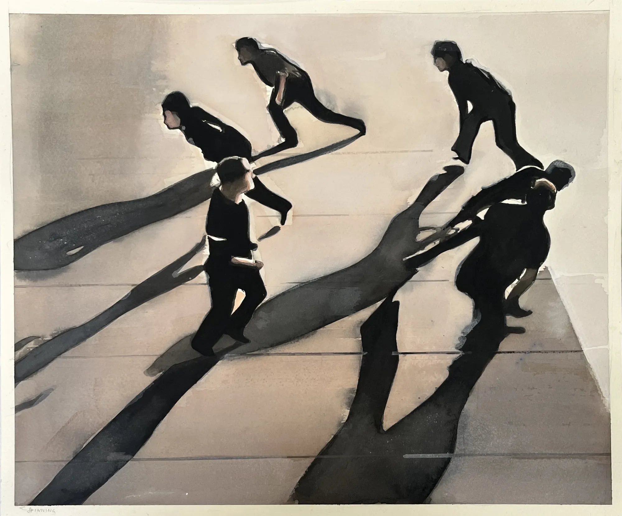 Spinning, 2025, Gouache on paper, 46 x 54.5 cm