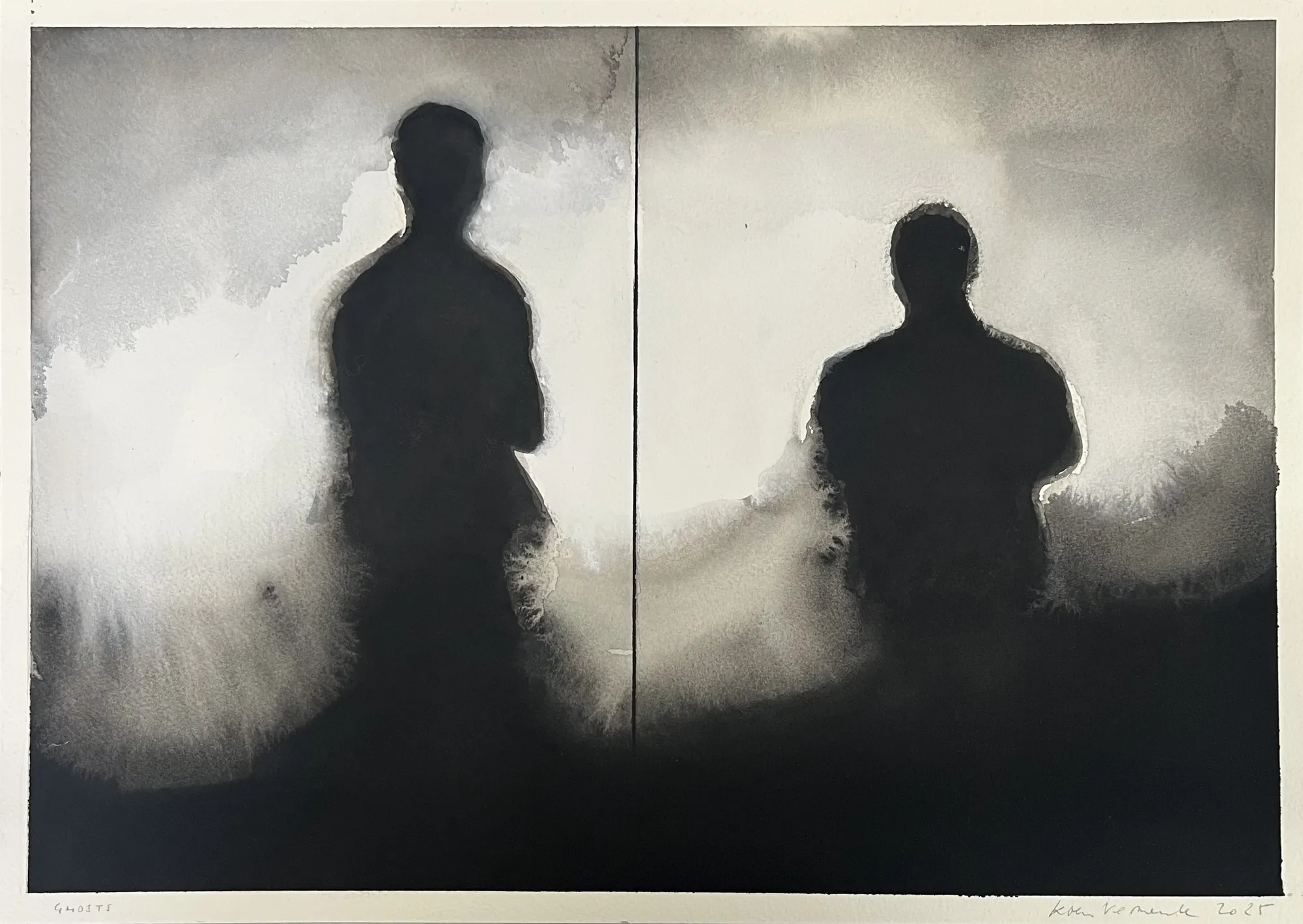 Ghosts, 2025, Gouache on paper, 38.5 x 50 cm