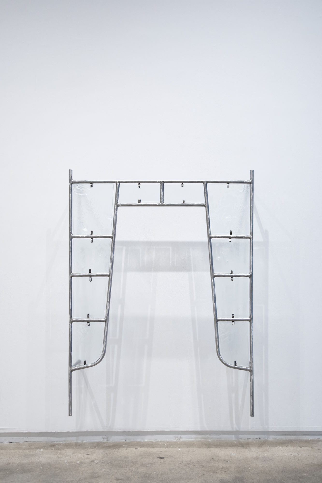 Andreia Santana Roof of Mouth #6, 2023 Steel, glass 130 x 98 x 26 cm 51 x 38 x 10 in