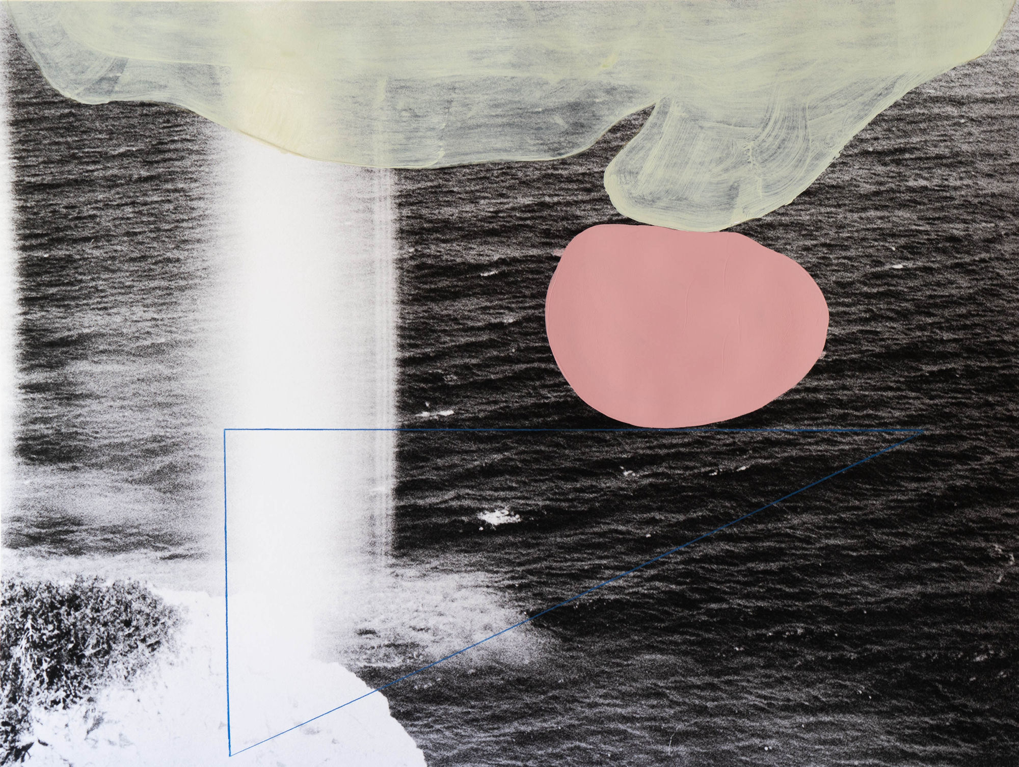 The Extent of the Distance, 2024 Photograph printed on cotton paper with color pencil, acrylic and gouache paint 30 x 40 in 76 x 102 cm