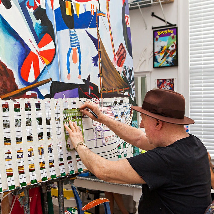 Malcolm Morley in the studio © Laurie Lambrecht