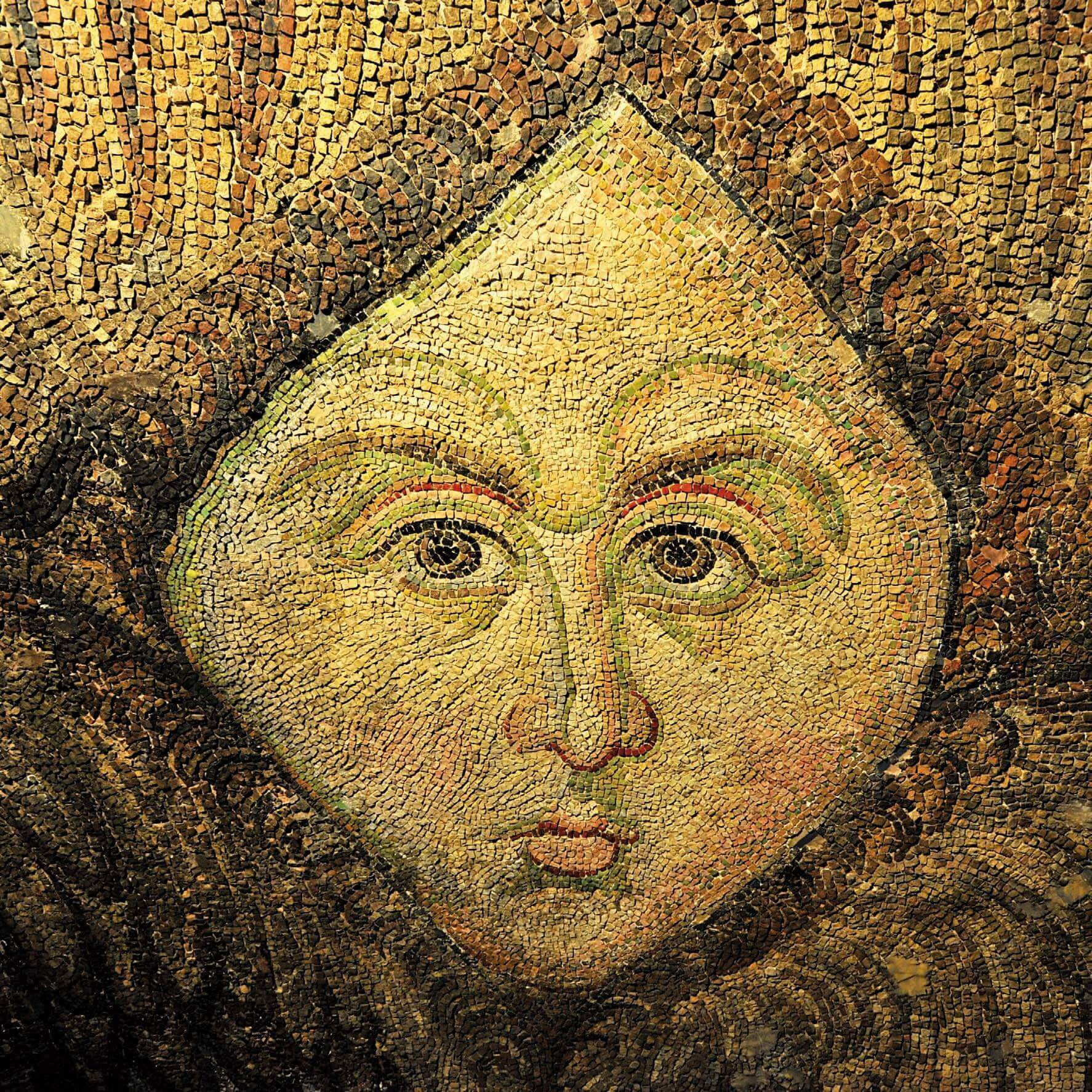 Seraphim figure, 9th century. Golden tesserae (detail) Mosaic from Hagia Sophia, Istanbul