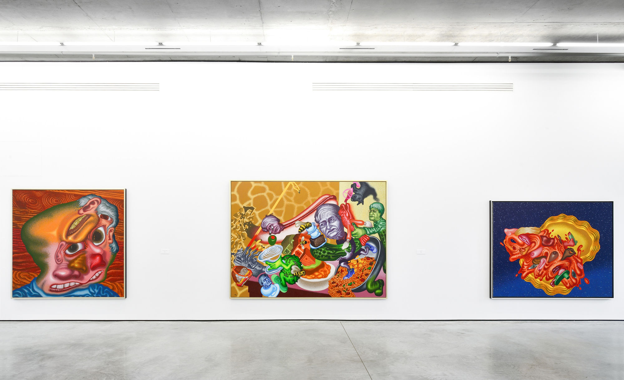 Installation view from Peter Saul. You Better Call Saul at Gary Tatintsian Gallery, 22 Apr—27 Sep 2016