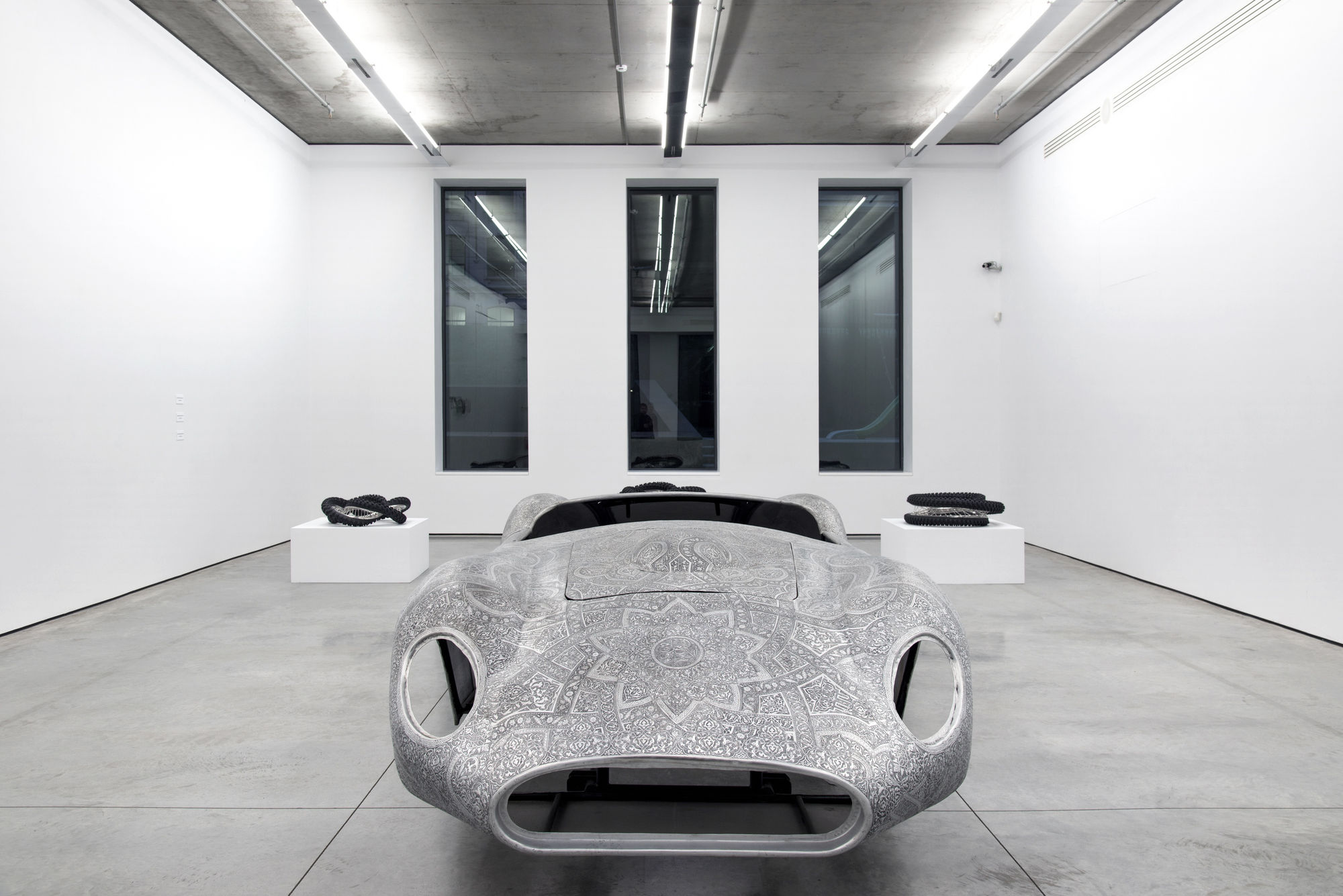 Installation view from Wim Delvoye at Gary Tatintsian Gallery, November 9, 2018–February 11, 2019