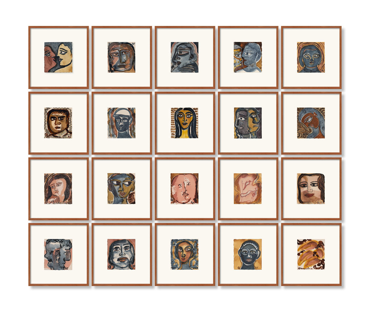 Arunima Choudhury (b.1950), Faces, 2025