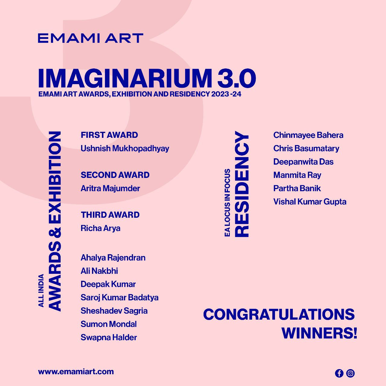 Announcement of Awardees and Jurors We are glad to announce the winners of the IMAGINARIUM 3.0 Awards, Exhibition and Residency 2023. From more than two hundred applications, our jurors have selected 3 artists for the awards of excellence and 10 artists, including the awardees for the IMAGINARIUM 3.0 exhibition in September.