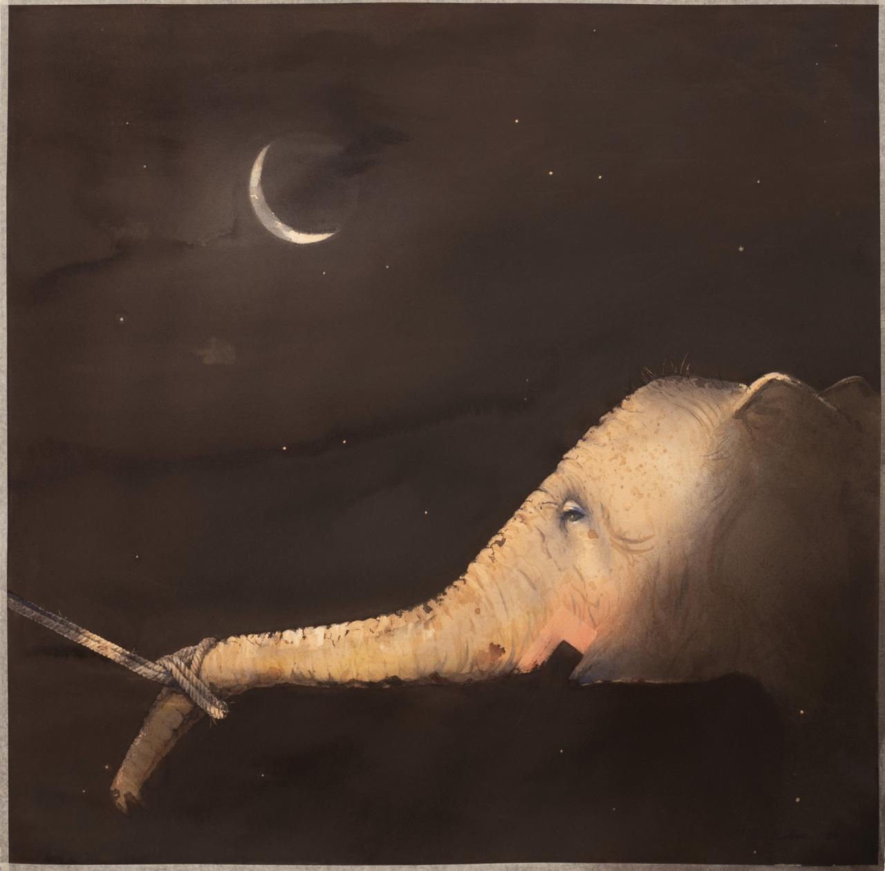 Bholanath Rudra (b.1984) Tug Watercolour on paper 44.09 x 44.64 in. (112 x 113.4 cm.) 2024, Kolkata