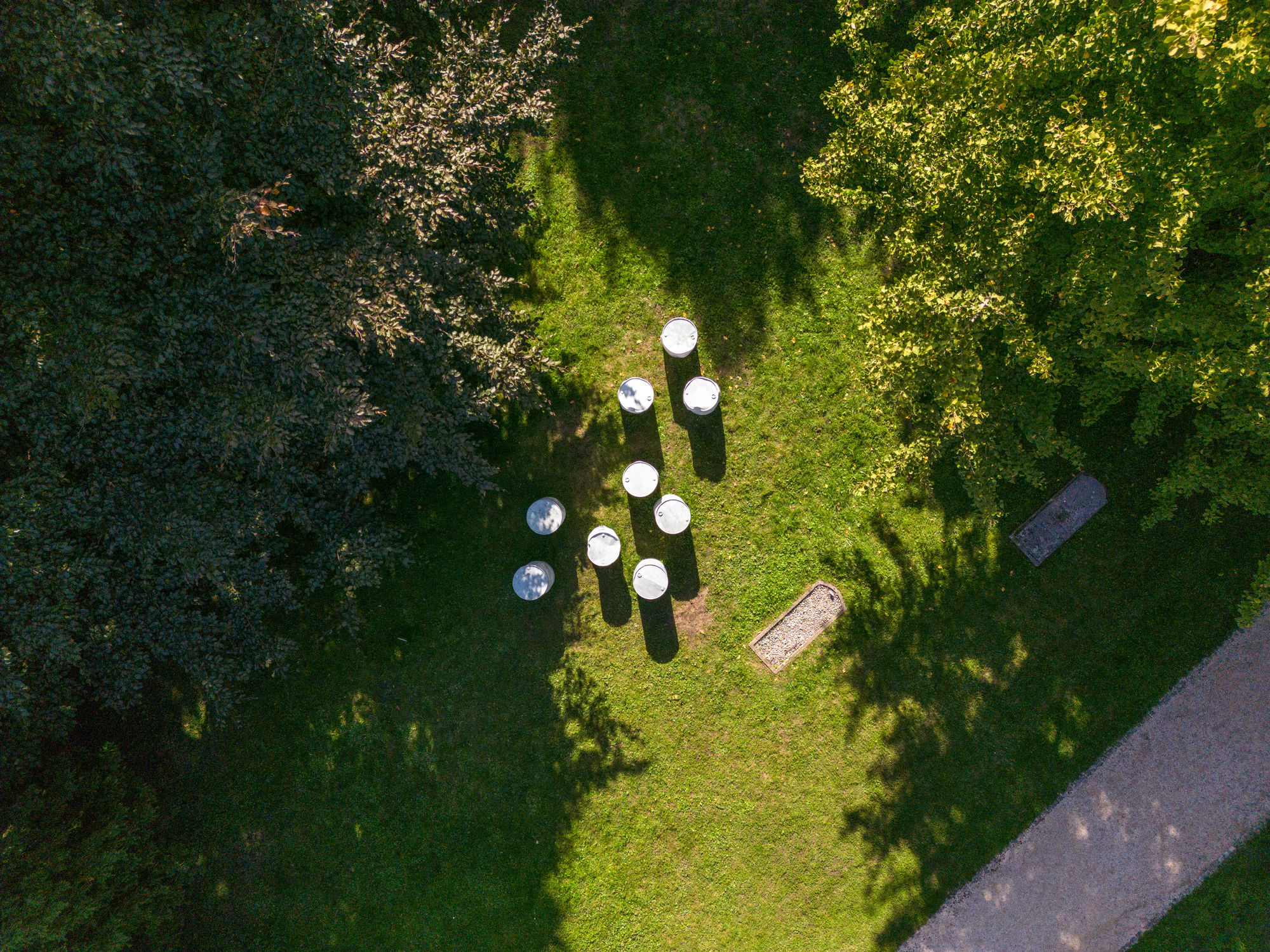 photo of the Black Gold Artwork from a closer aerial perspective