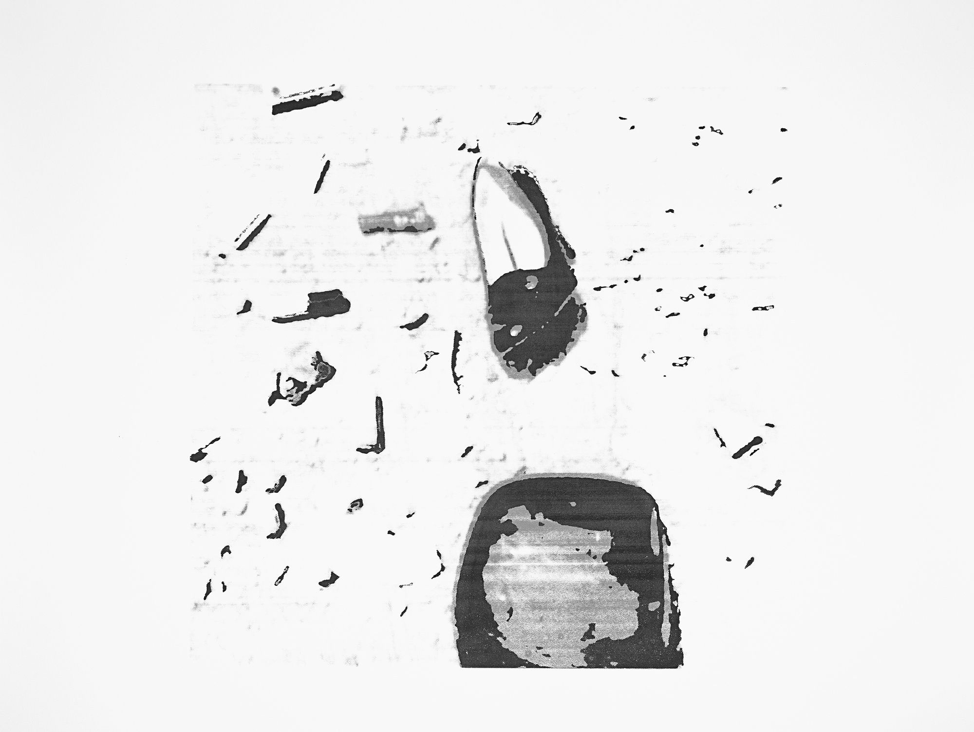 QUWAIYAH 2014 PHOTOGRAPHED RESEARCH OBJECTS AND MAPS, SILK SCREEN ON HAHNEMULE PAPER