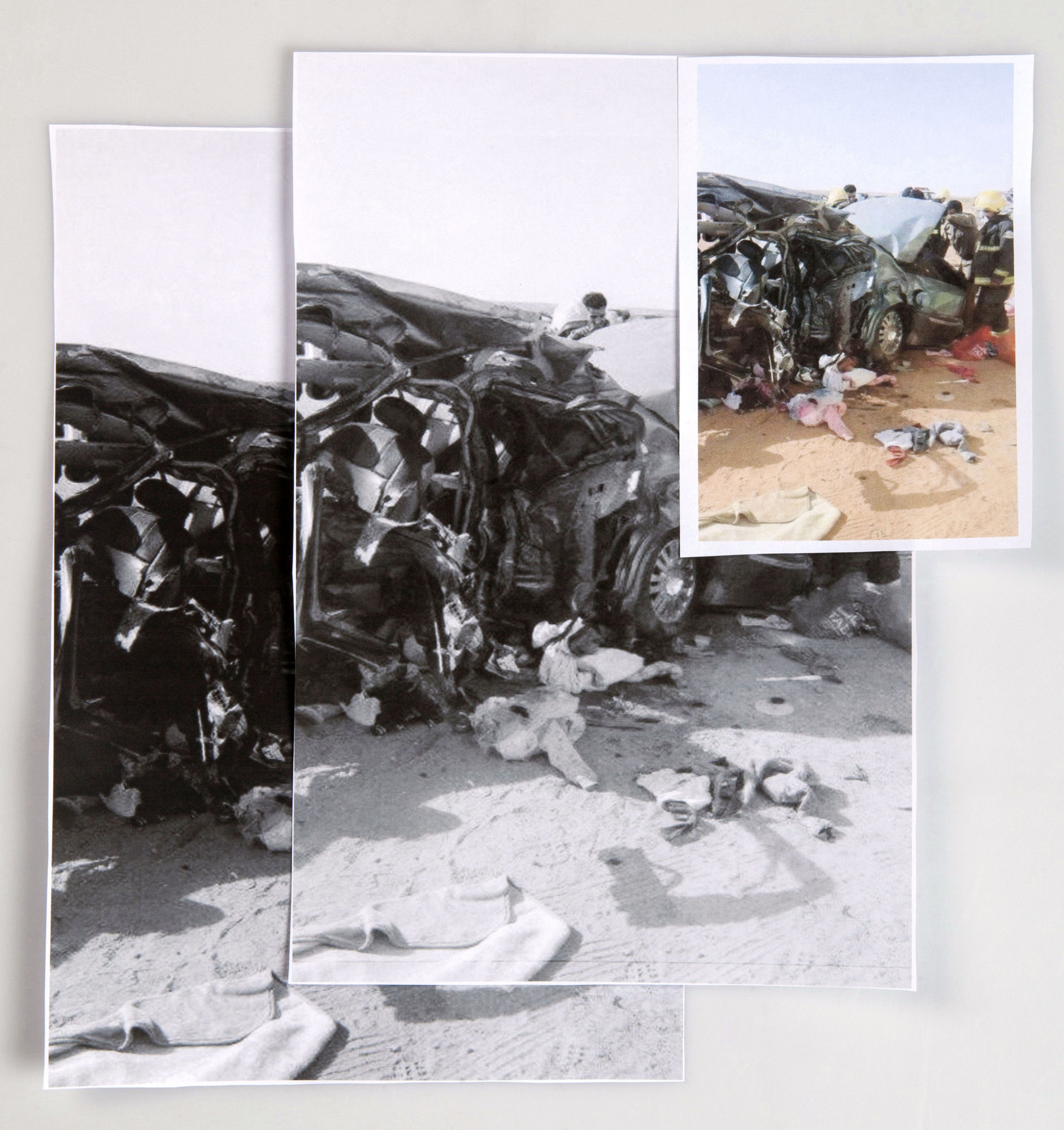 QUWAIYAH 2014 PHOTOGRAPHED RESEARCH OBJECTS AND MAPS, SILK SCREEN ON HAHNEMULE PAPER