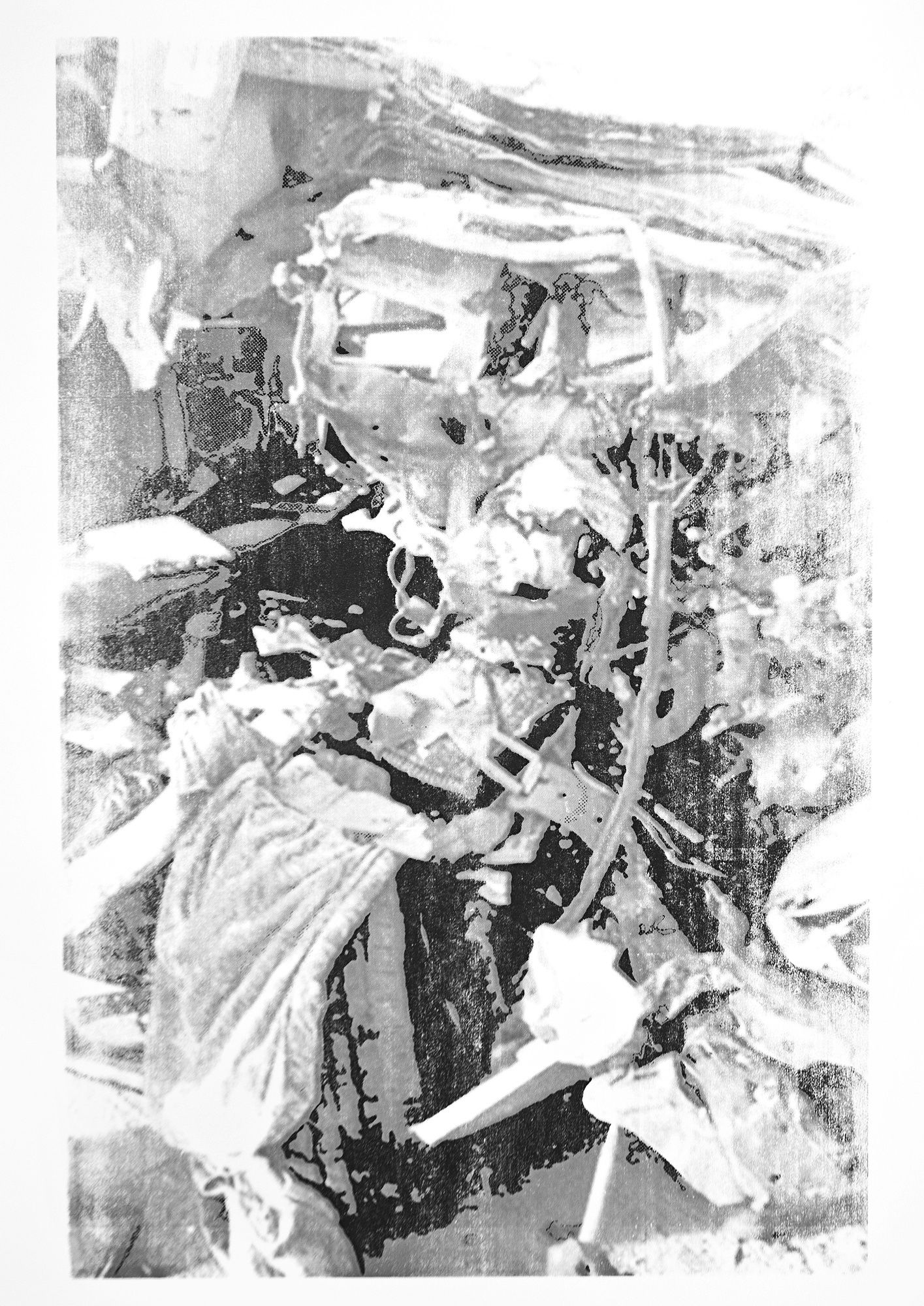 SARAT OBAIDA 2014 PHOTOGRAPHED RESEARCH OBJECTS AND MAPS, SILK SCREEN ON HAHNEMULE PAPER