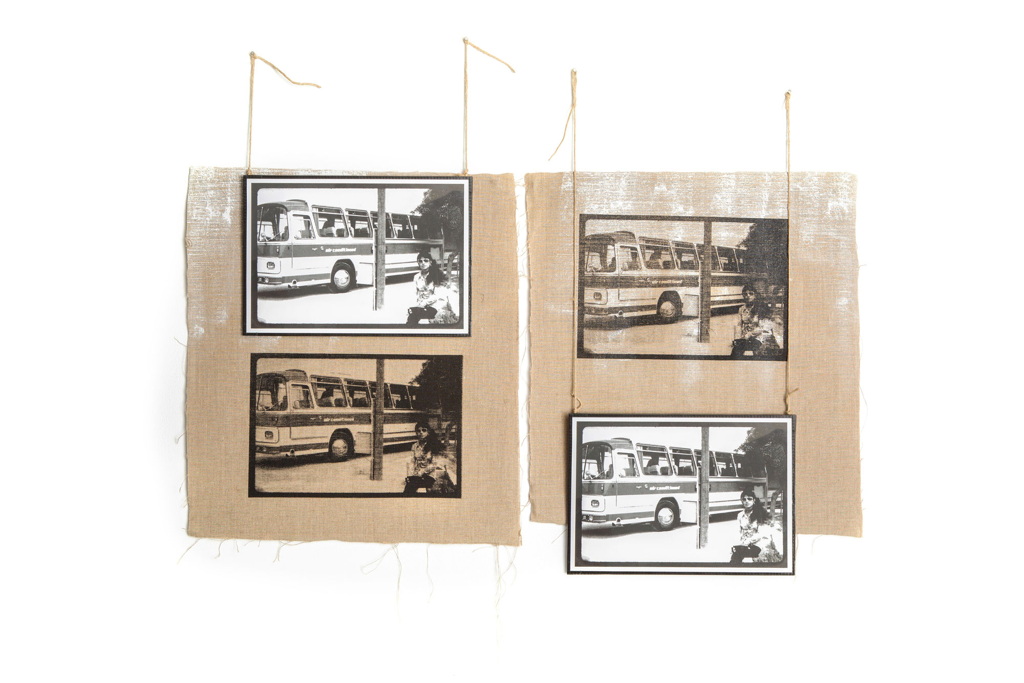 The Bus I & II | الباص ١ و ٢ 2016 SilkScreen Ink on Paper and Canvas | الحبر الحريري على الورق والقماش 45 x 50, 31.5 x 22 cm