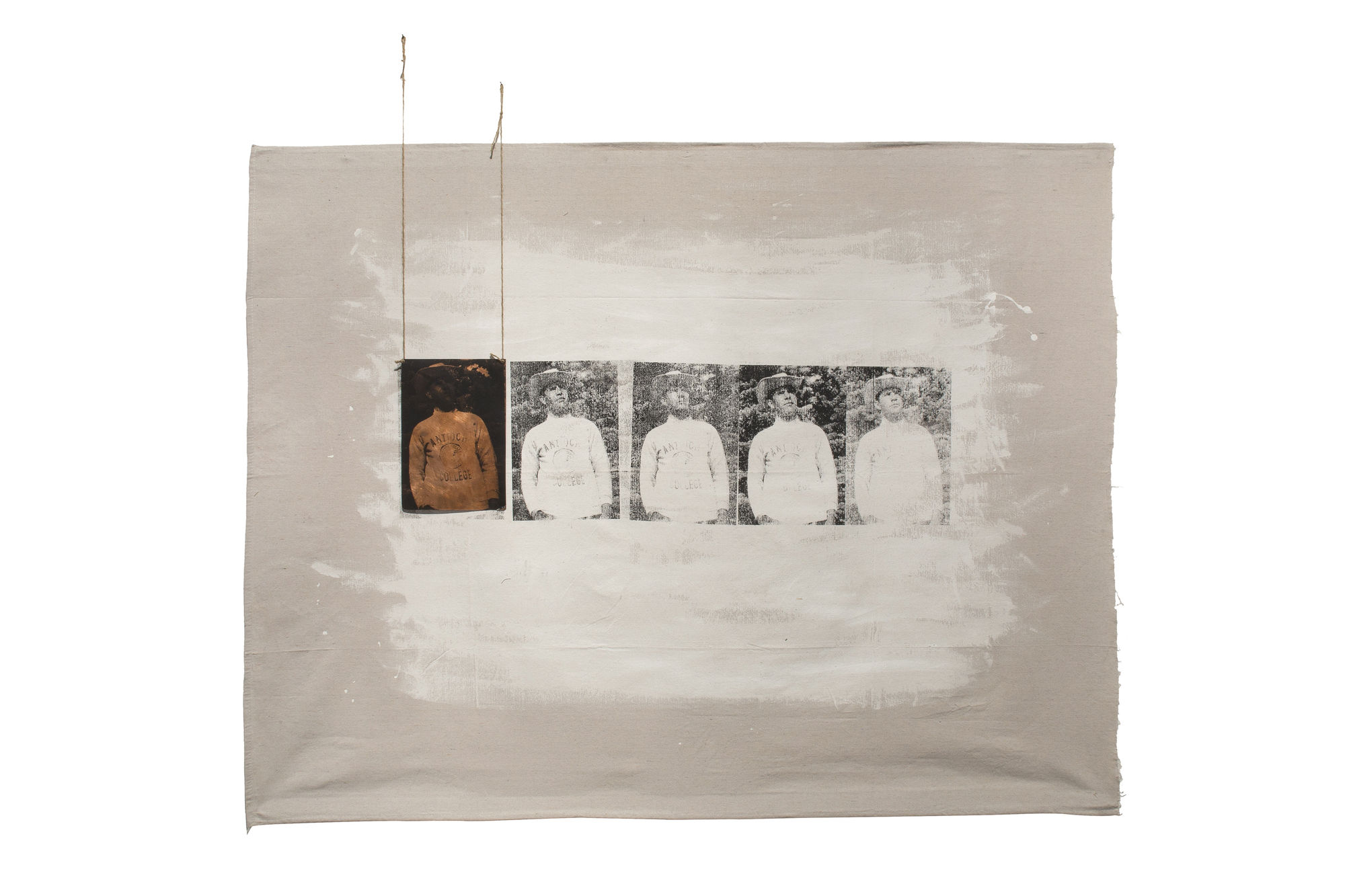 The Cowboys | الكاوبوي 2016 SilkScreen Ink on Paper, Copper, and Canvas | الحبر الحريري على الورق والنحاس والقماش 149 x 116 cm