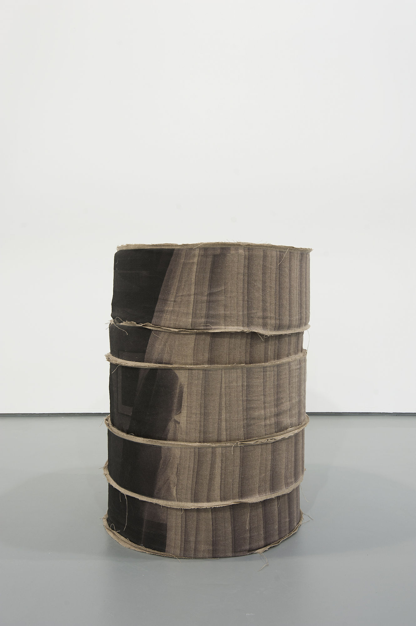 TOTEM 4 woman with curtain | طوطم 4 المرأة مع ستارة 2019 MEDIUM: NATURAL LINEN, INK AND FOAM | متوسط: الكتان الطبيعي والحبر والرغوة 83 x 60 x 60 cm