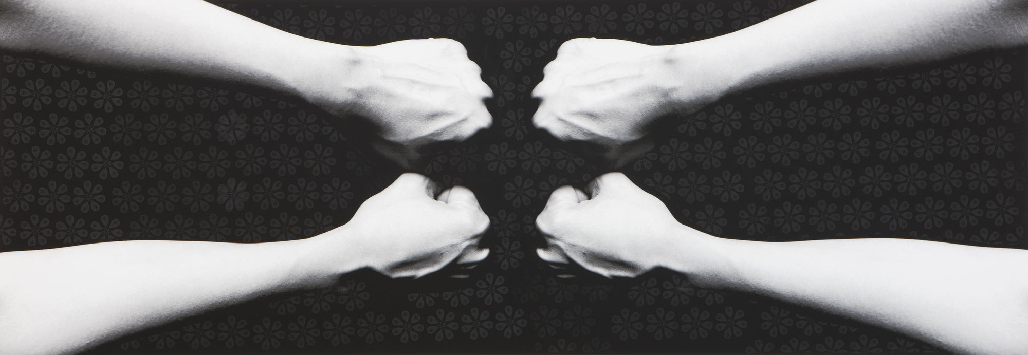 A HAND CLAPS, A HAND WAVES III 2009 silkscreen ink on Archival Gicl&eacute;e print on Hahnemule paper. SIZE: 70 X 200 CM. Editions 3