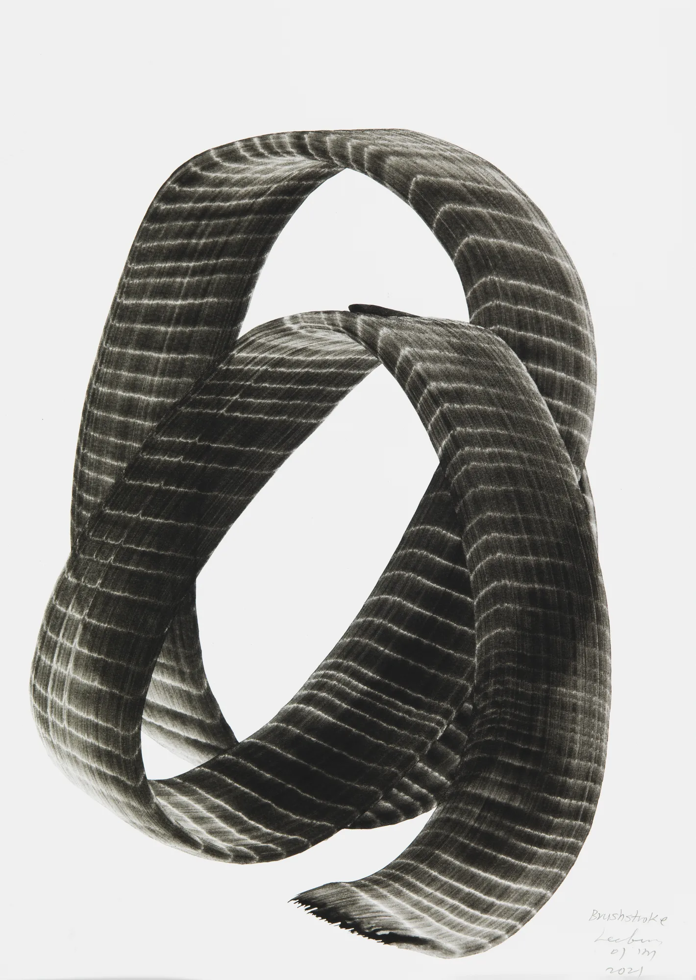 Lee Bae Brushstroke 2021 Charcoal Ink on Paper 29.5 x 21cm 8,000 USD
