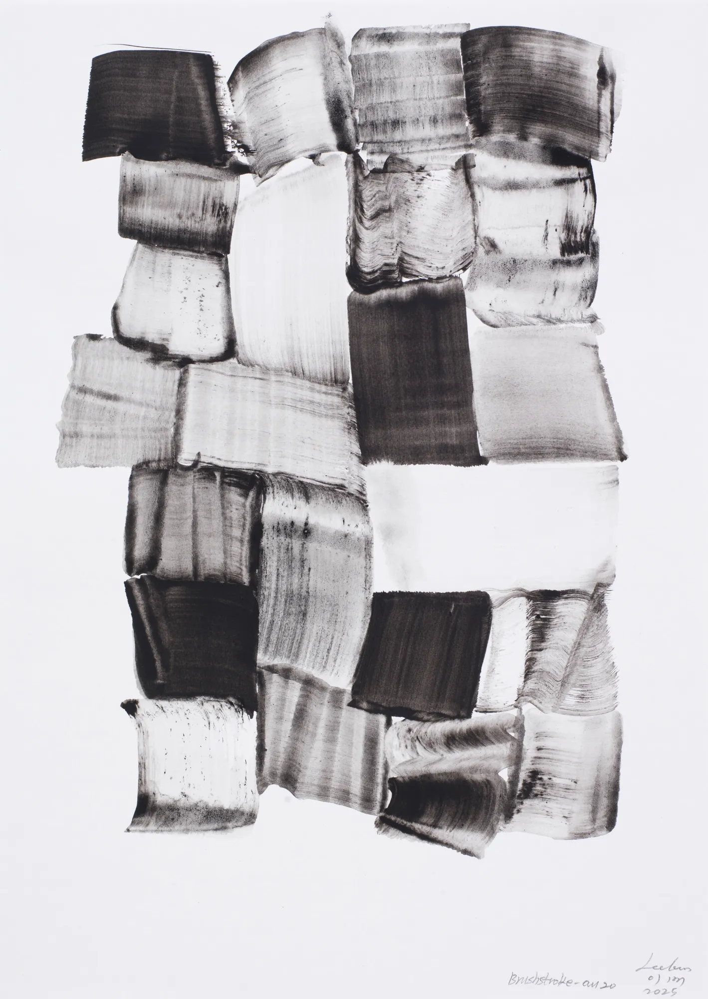 Lee Bae Brushstroke-au20, 2025 Black Water Colours on Paper 42 x 29.5 cm $ 12,000 USD