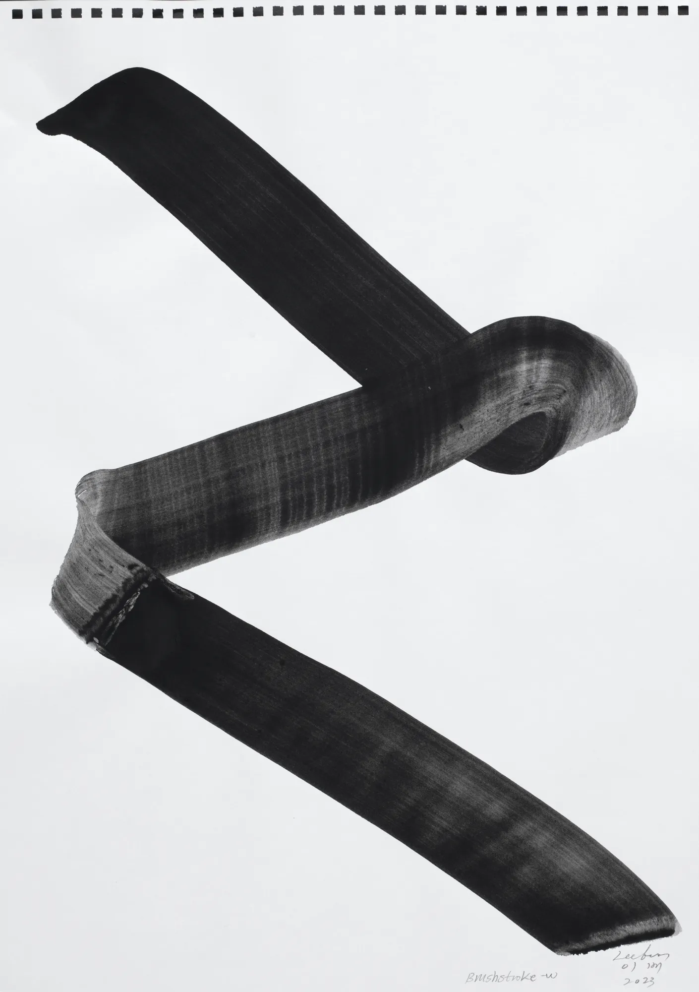 Lee Bae Brushstroke W, 2023 Black Water Colours on Paper 41 x 29.5 cm $ 12,000 USD