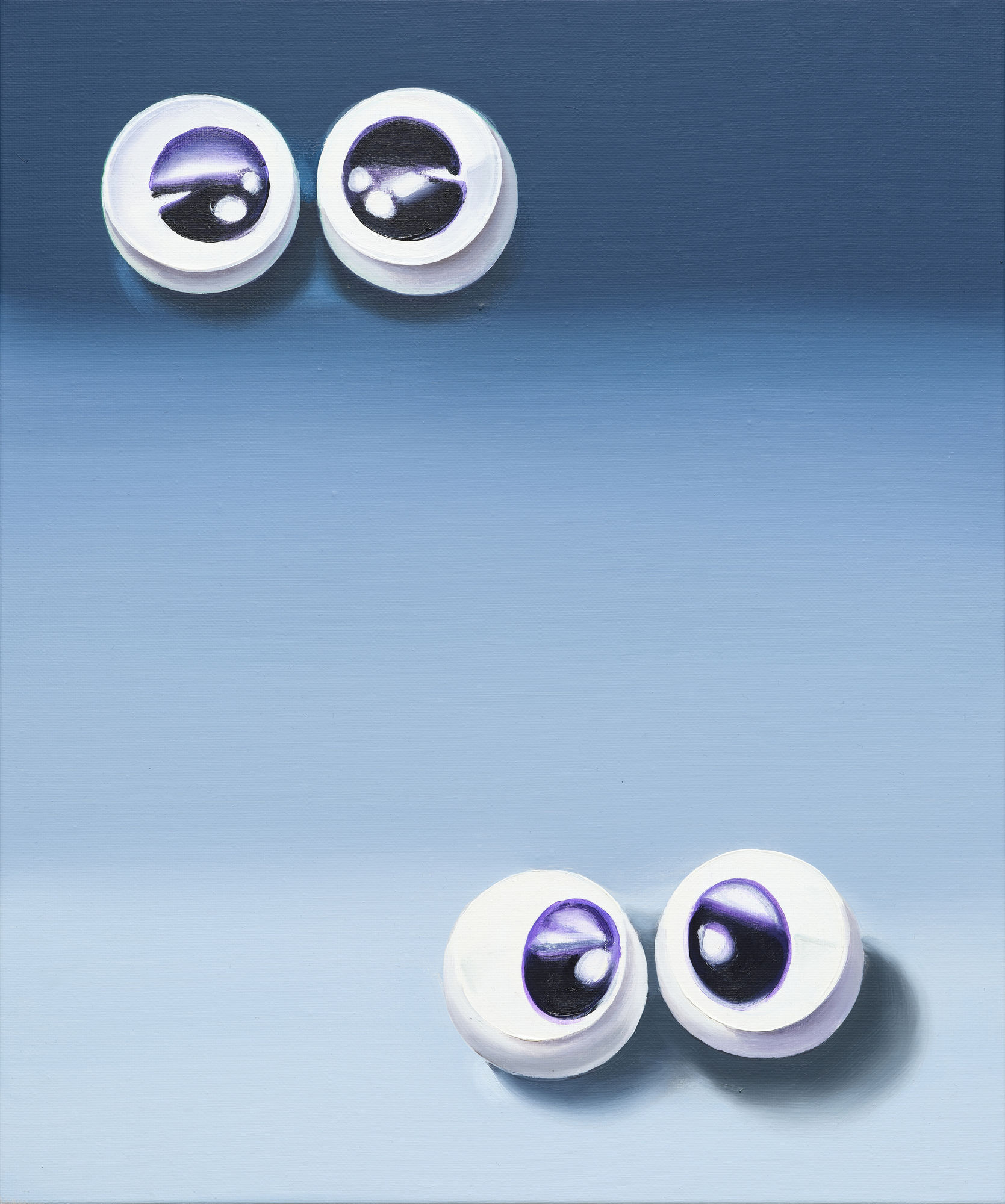 Snowflakes with eyes 1, 45.5x38cm, oil on canvas, 2022