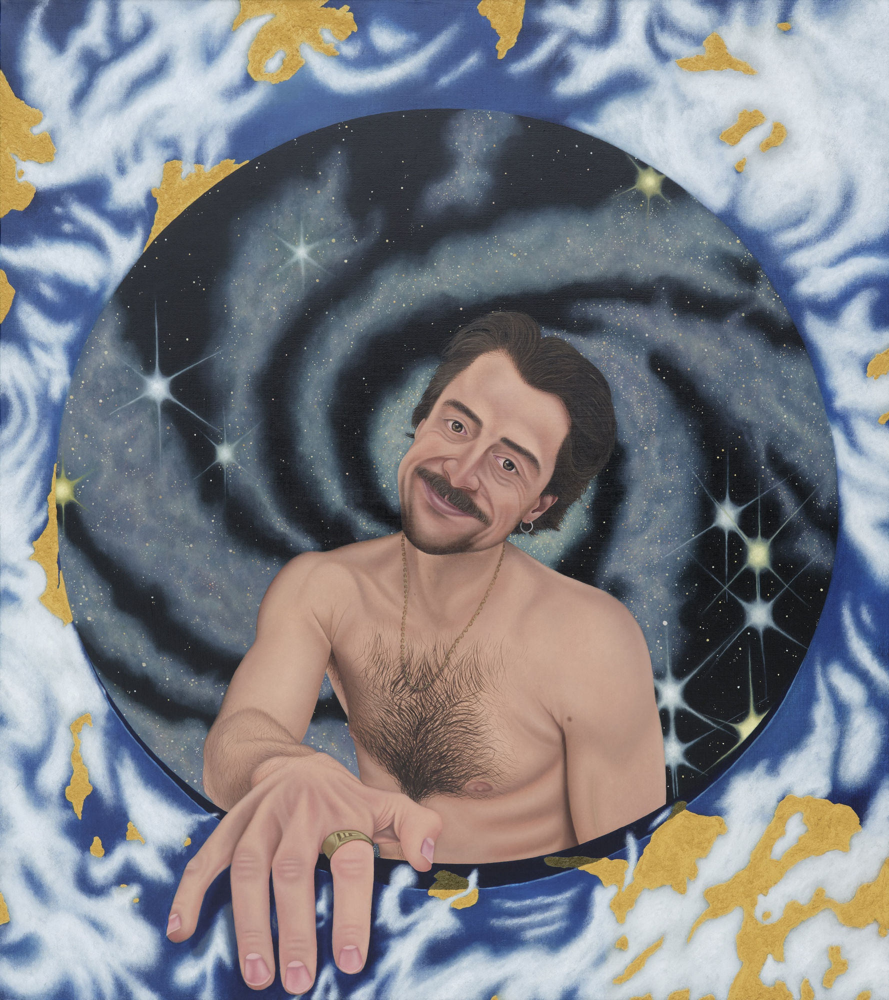 Glen Pudvine, Europe Man, oil and sand on linen, 90 x 80 cm, 2024