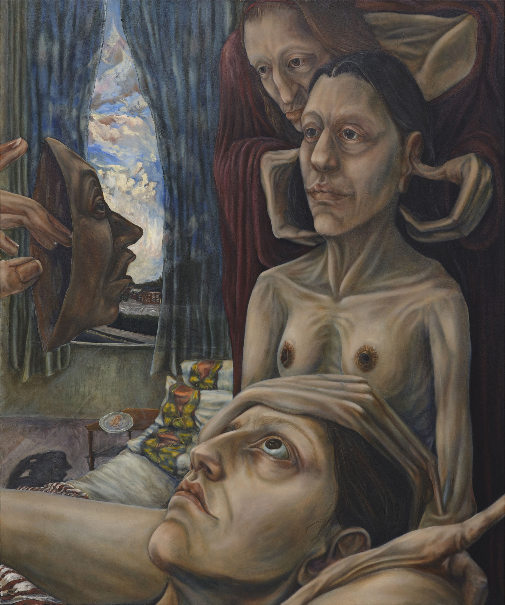 Nour el Saleh, The rational planning of stillness, oil on canvas, 120 x 110 cm, 2024